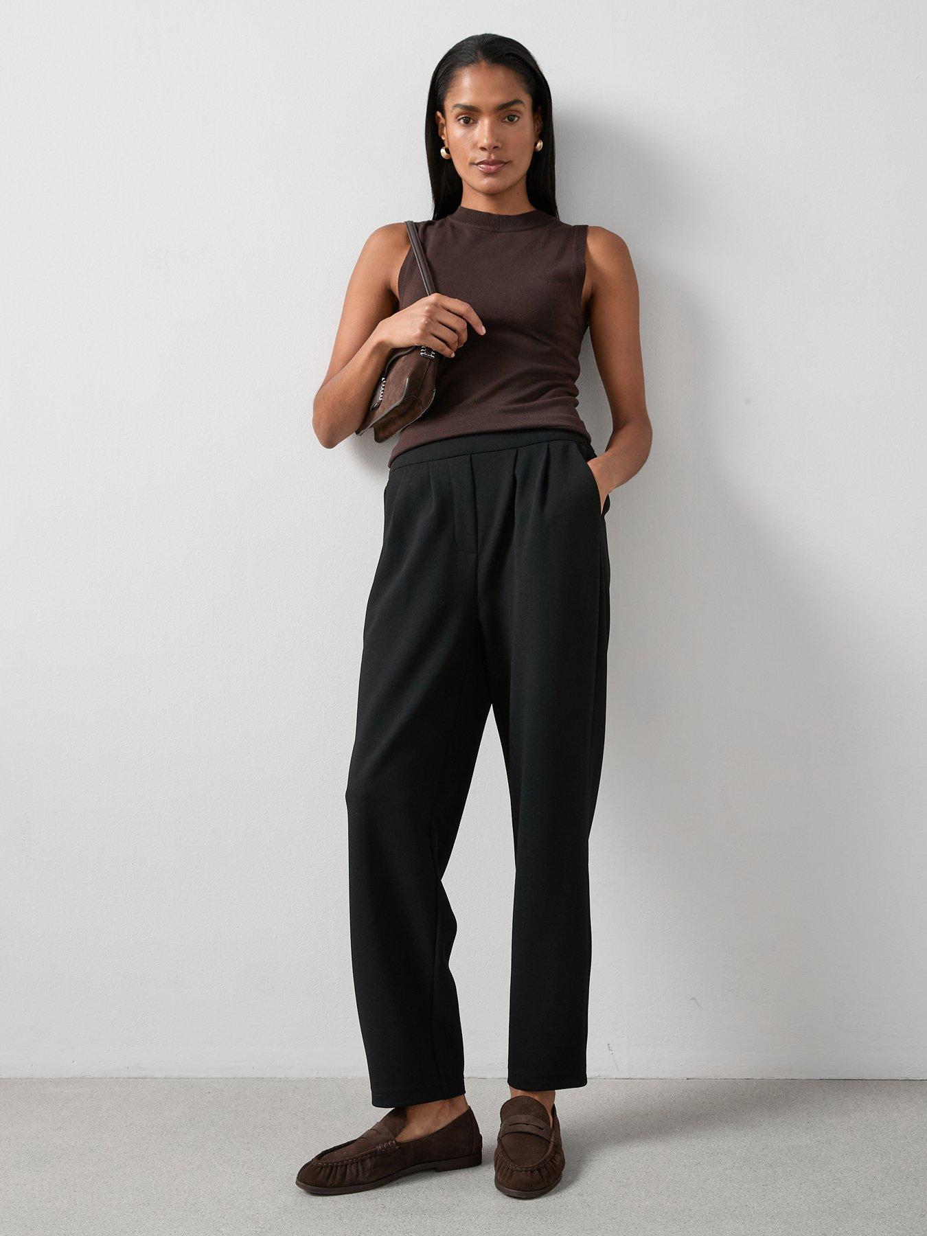 Image 3 of 6 of The Very Collection Pull On Smart Tapered Leg Trouser - Black