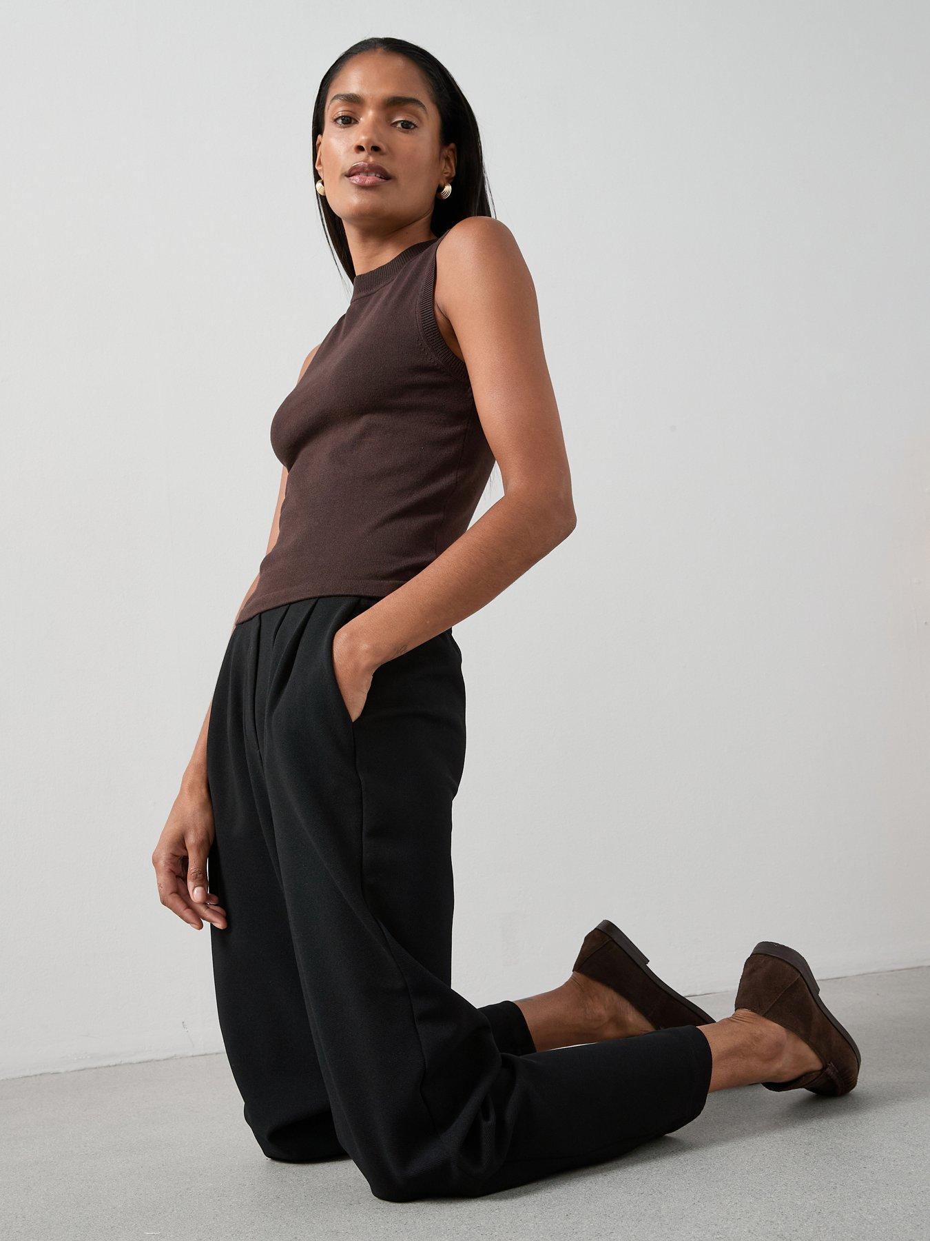 Image 6 of 6 of The Very Collection Pull On Smart Tapered Leg Trouser - Black