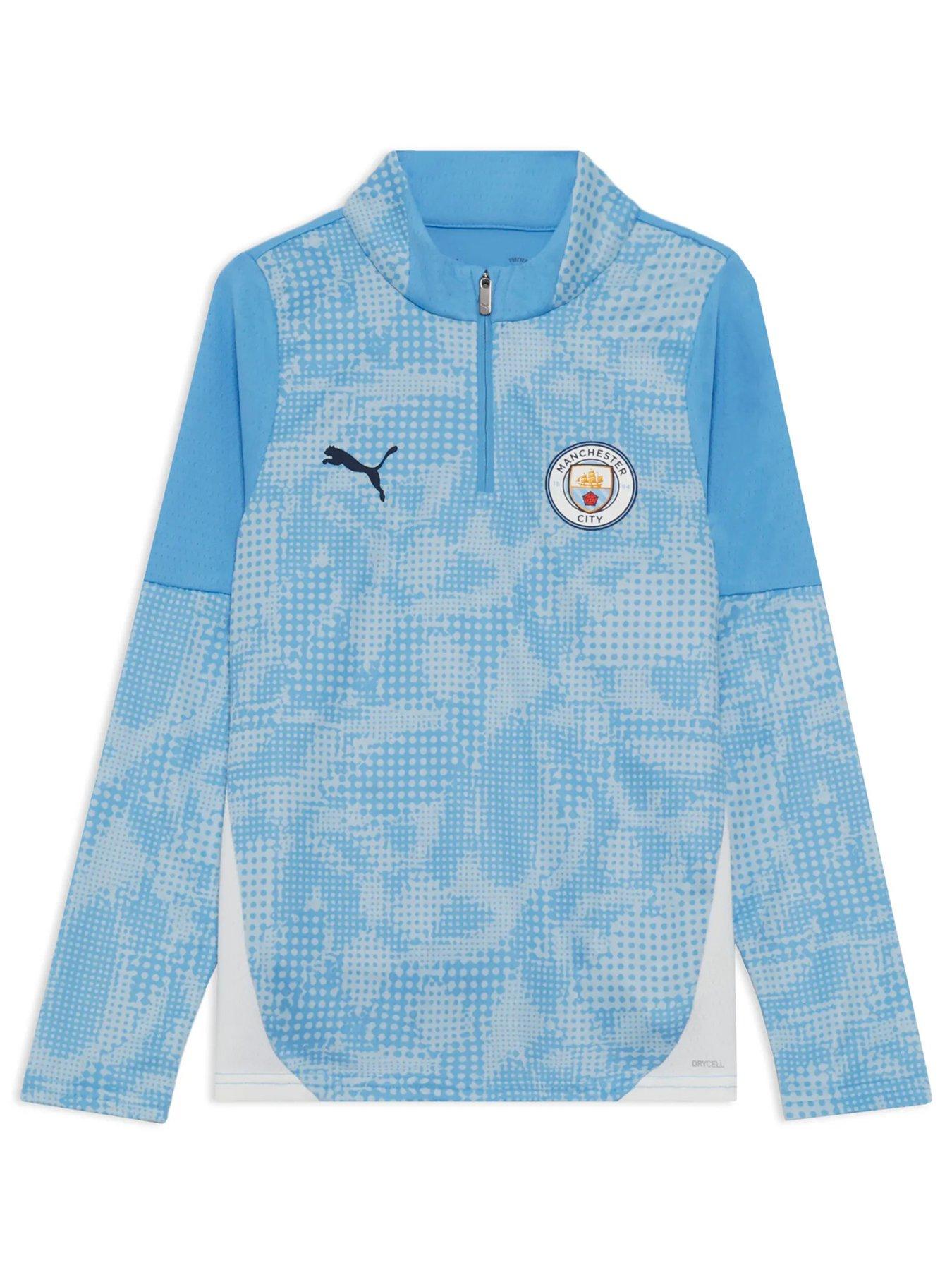 Image 1 of 2 of Puma Junior Manchester City 25/26 Training 1/4 Zip Top - Blue