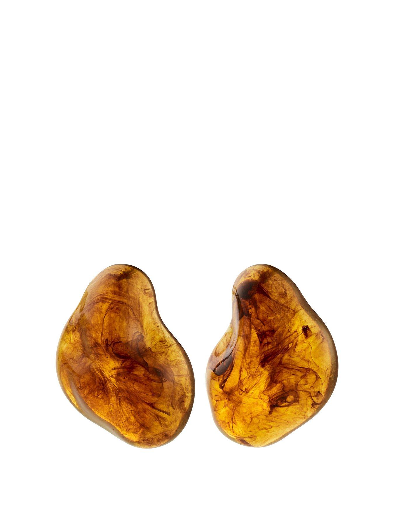 pilgrim-lian-earrings-brown-gold-plated