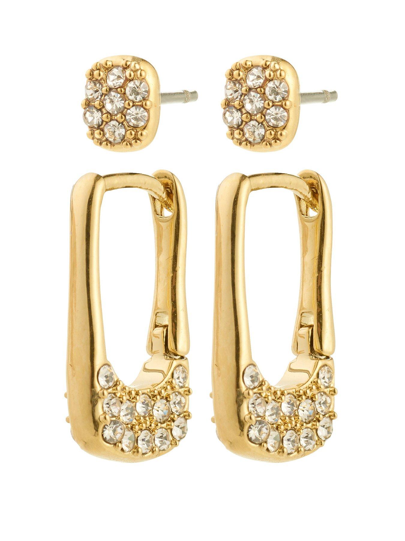 pilgrim-instant-earrings-2-in-1-set-gold-plated