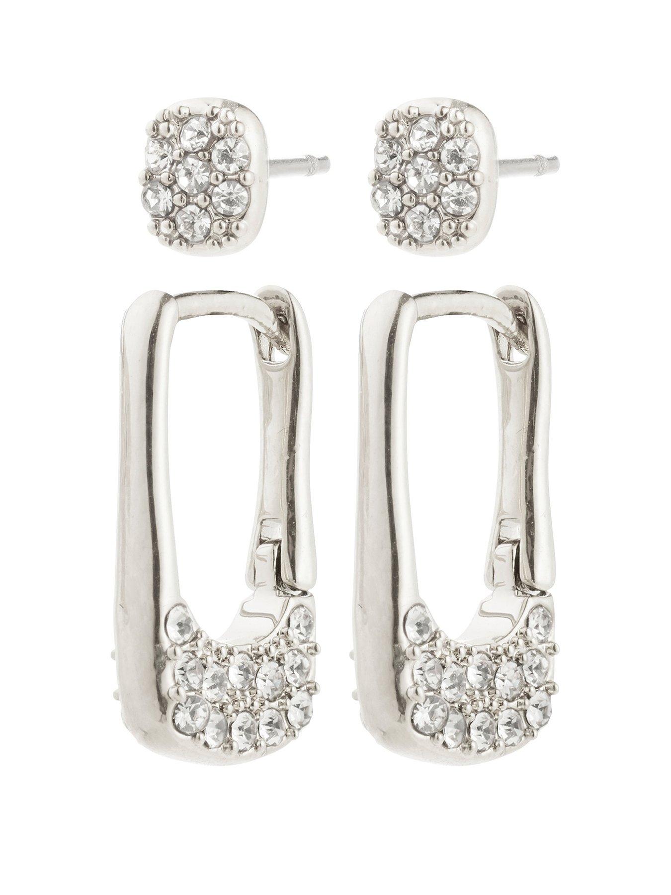 undefined Instant Earrings 2-In-1 Set - Silver Plated