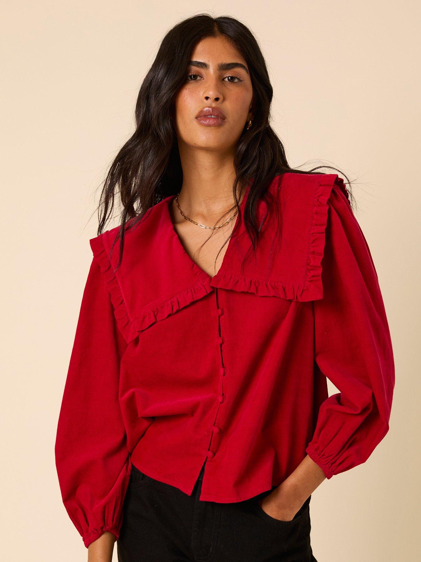 Nobodys Child Eloise Cord Blouse - Red