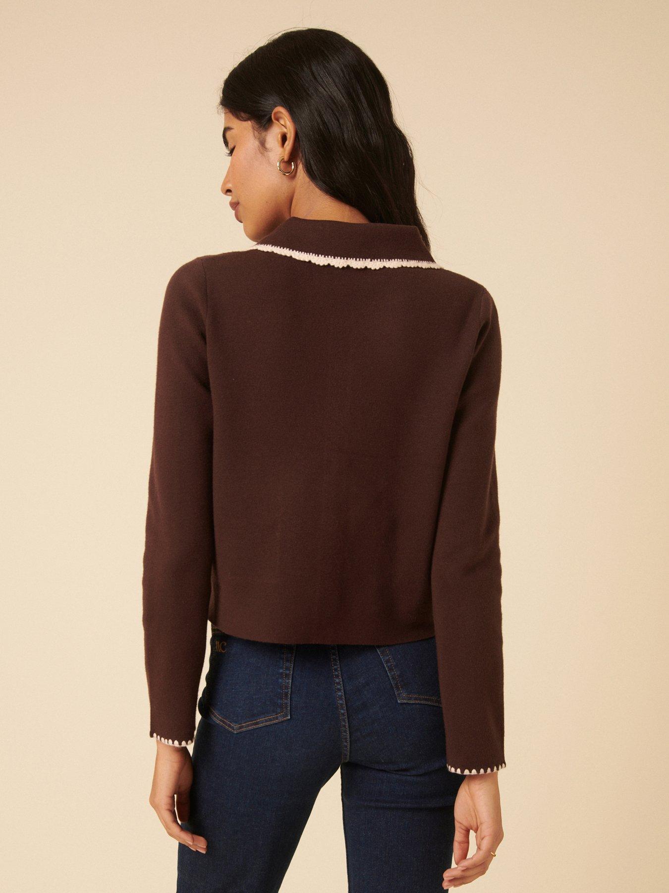 nobodys-child-collared-crochet-knitted-jacket-brownstillFront
