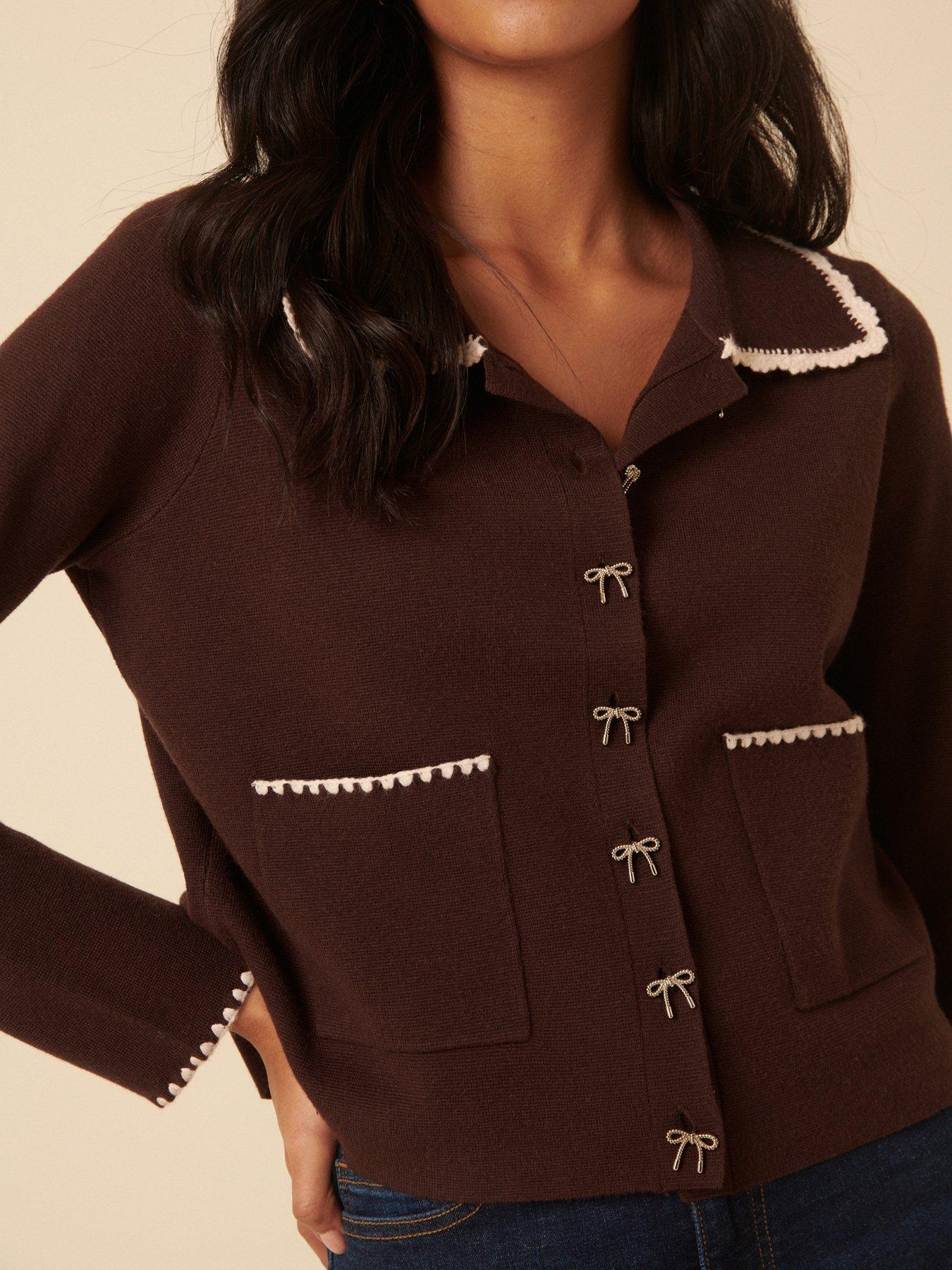 nobodys-child-collared-crochet-knitted-jacket-browndetail