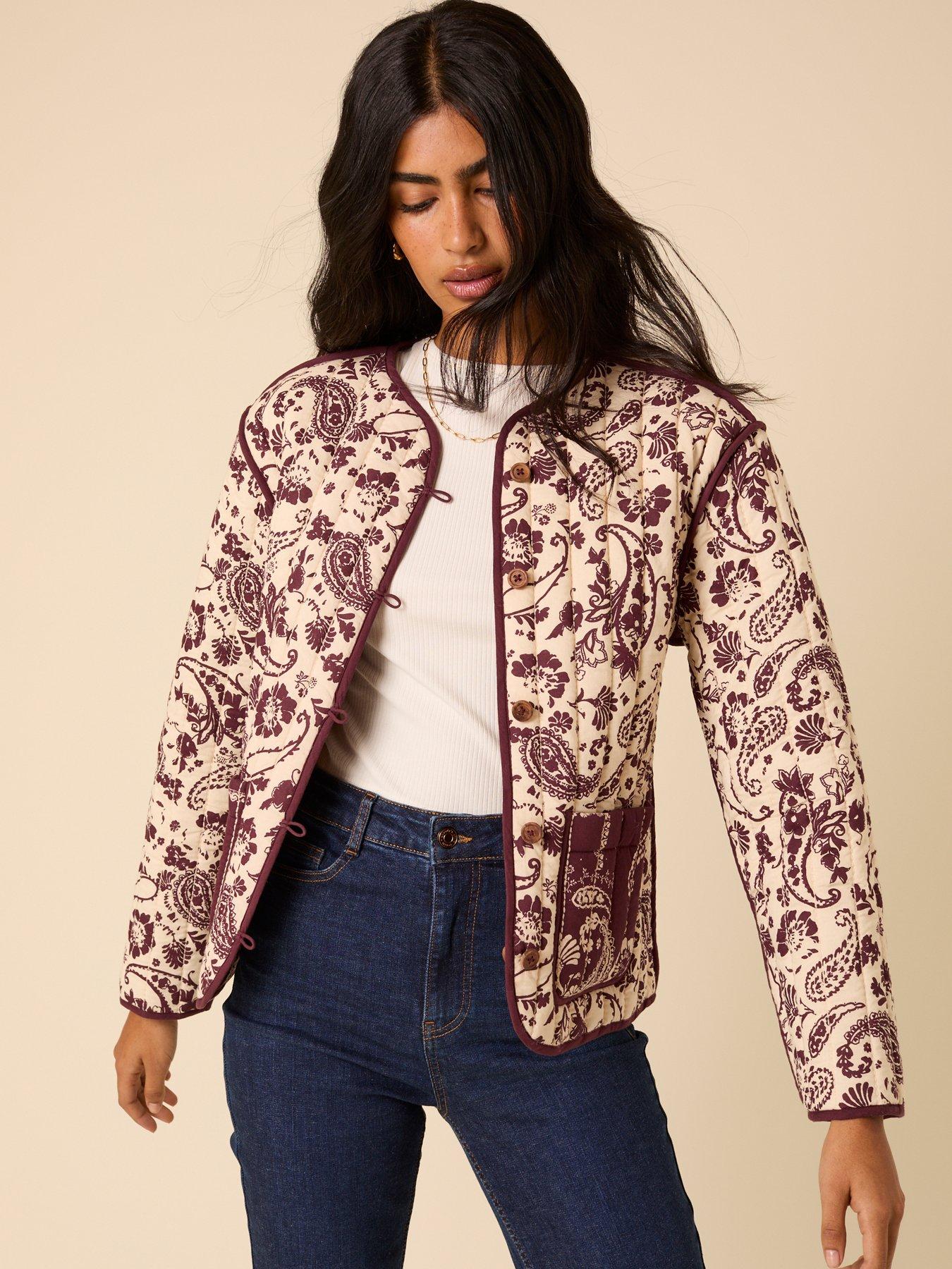 Image 3 of 5 of Nobodys Child Quilted Printed Jacket - Red