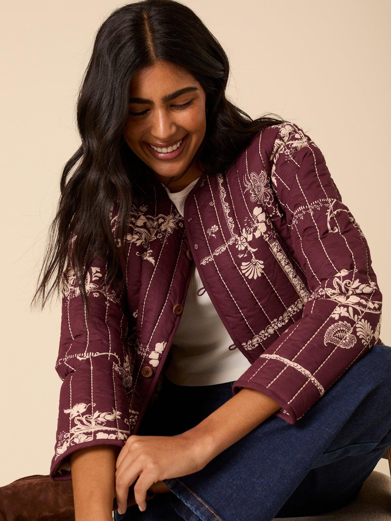 Image 4 of 5 of Nobodys Child Quilted Printed Jacket - Red
