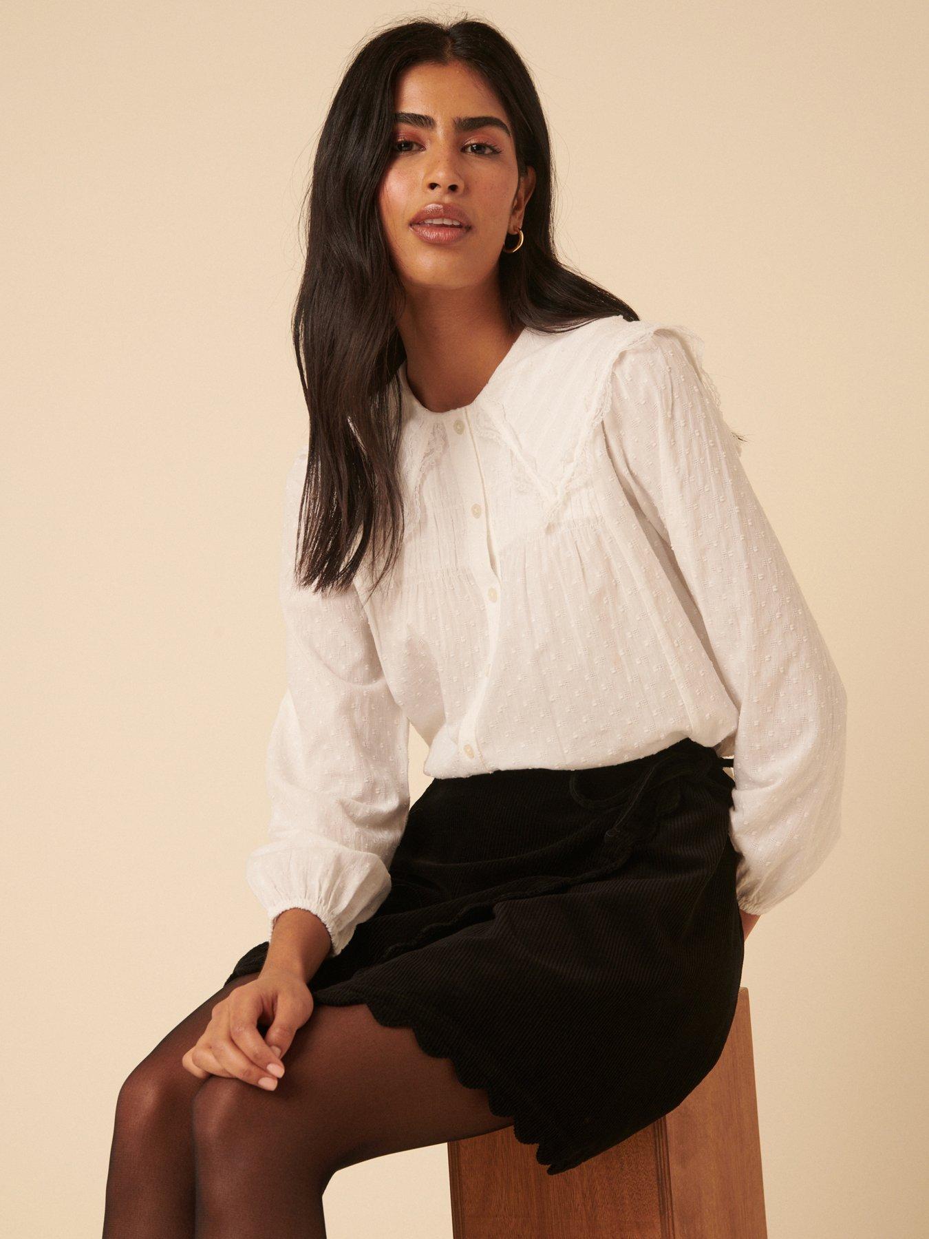 Image 3 of 5 of Nobodys Child Scallop Cord Wrap Mini Skirt - Black