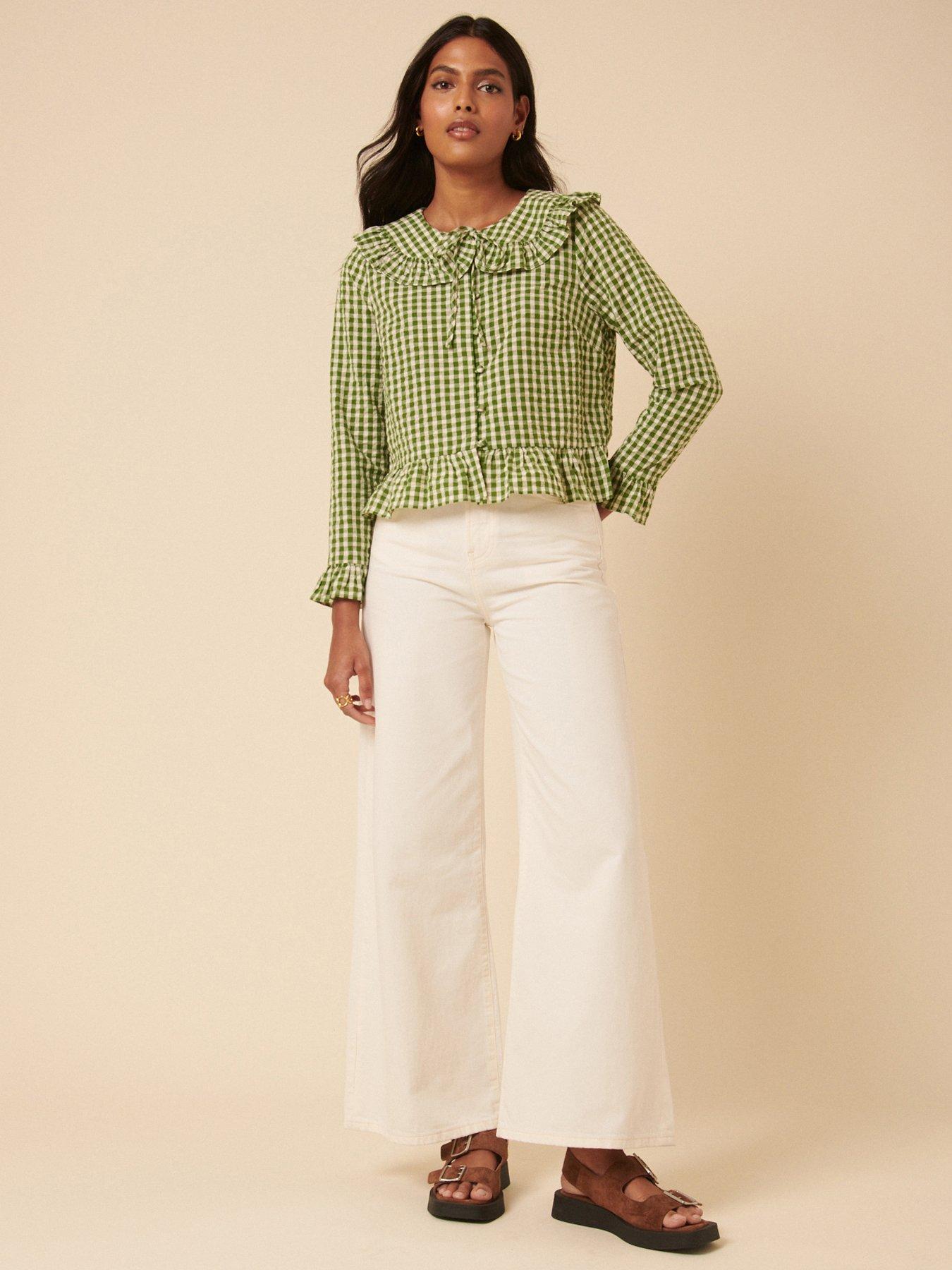 Image 1 of 5 of Nobodys Child Britney Ruffle Blouse - Green