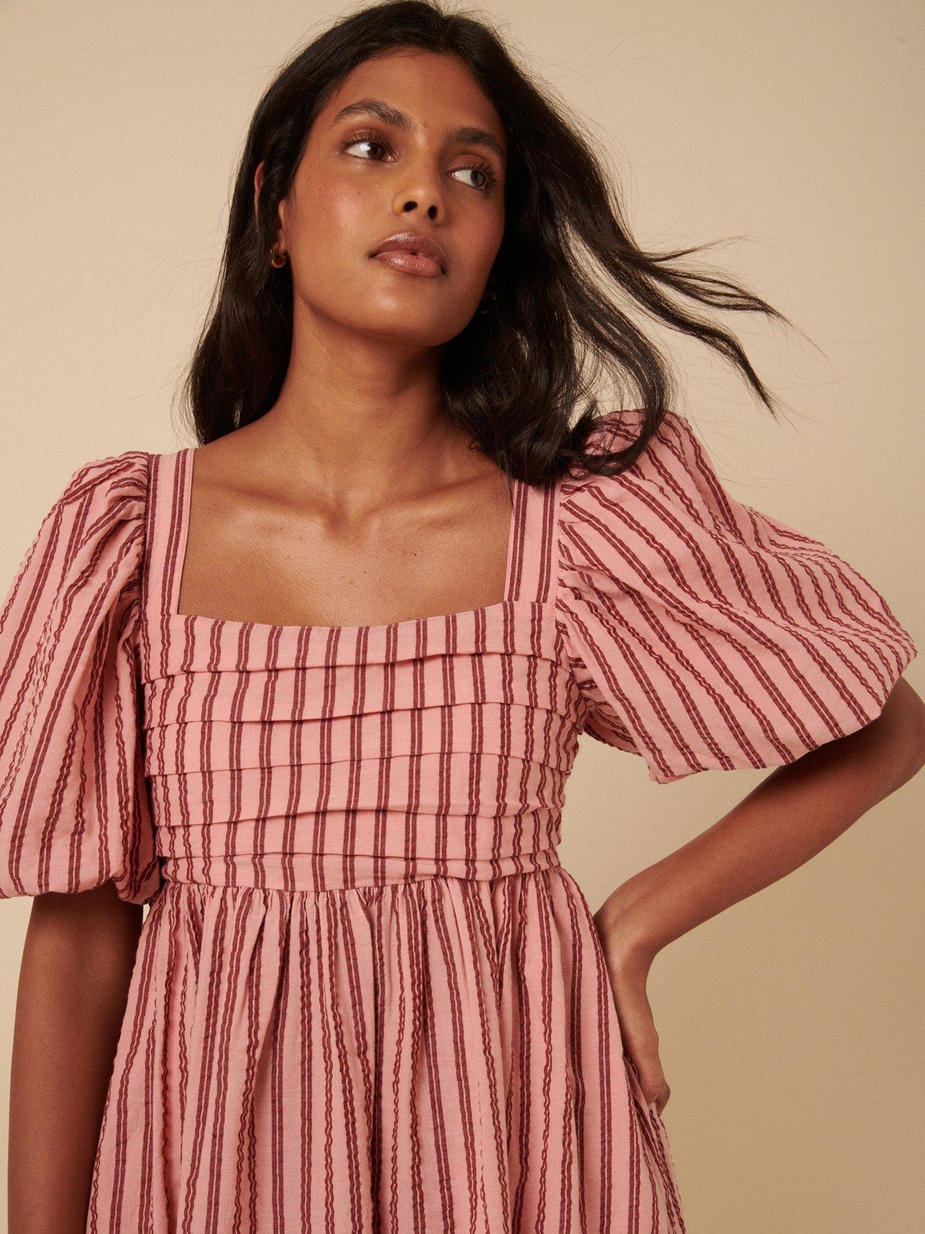 nobodys-child-nova-mini-dress-stripe-pinkstillFront