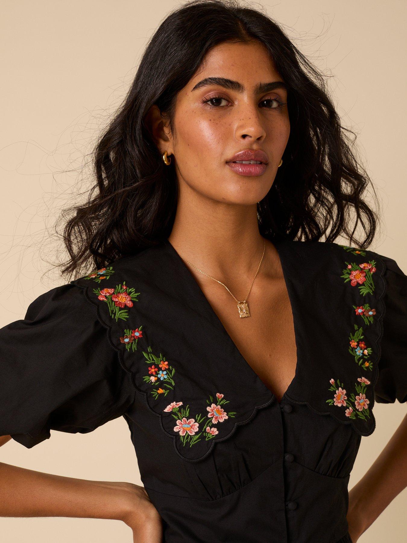 Image 4 of 5 of Nobodys Child Betty Mini Dress Embroidered - Multi