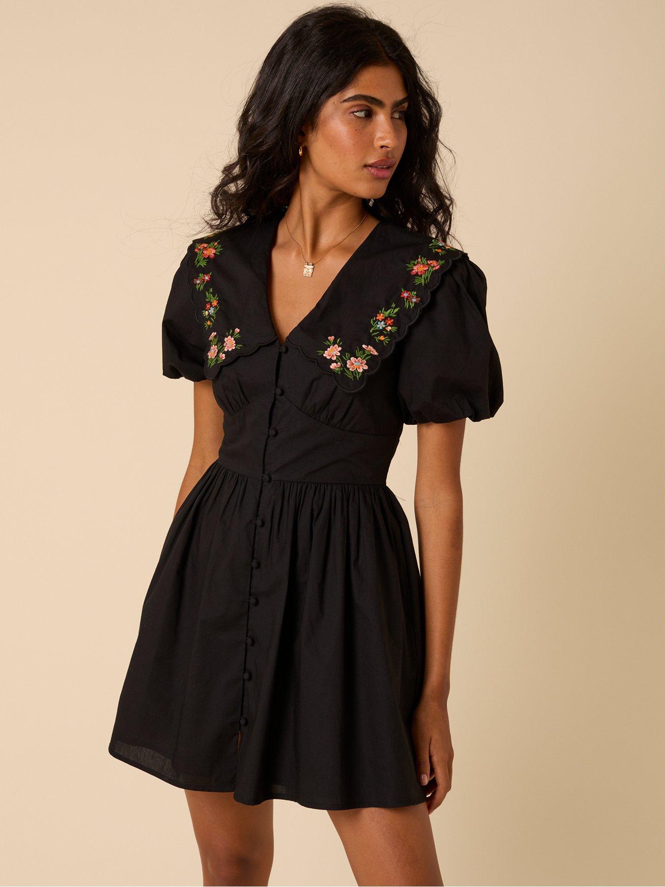 Image 5 of 5 of Nobodys Child Betty Mini Dress Embroidered - Multi