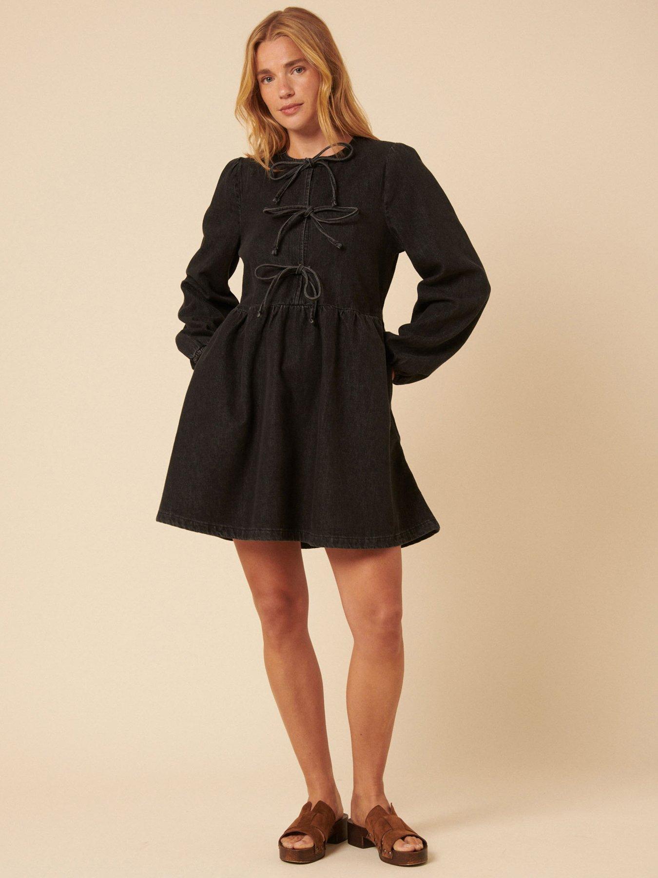 nobodys-child-denim-eden-mini-dress-plain-black