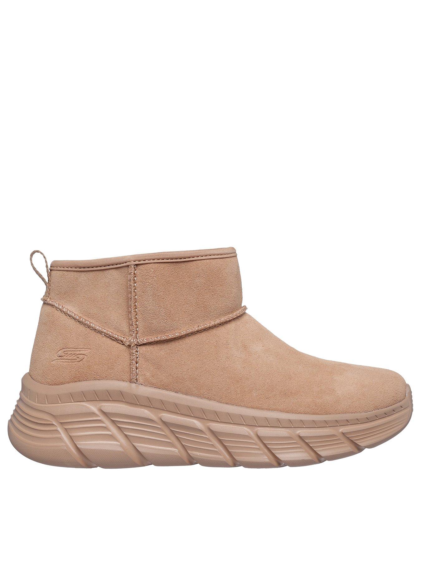 Skechers Bobs B Flex Hi Mini Casual Suede Bootie - Chestnut Brown