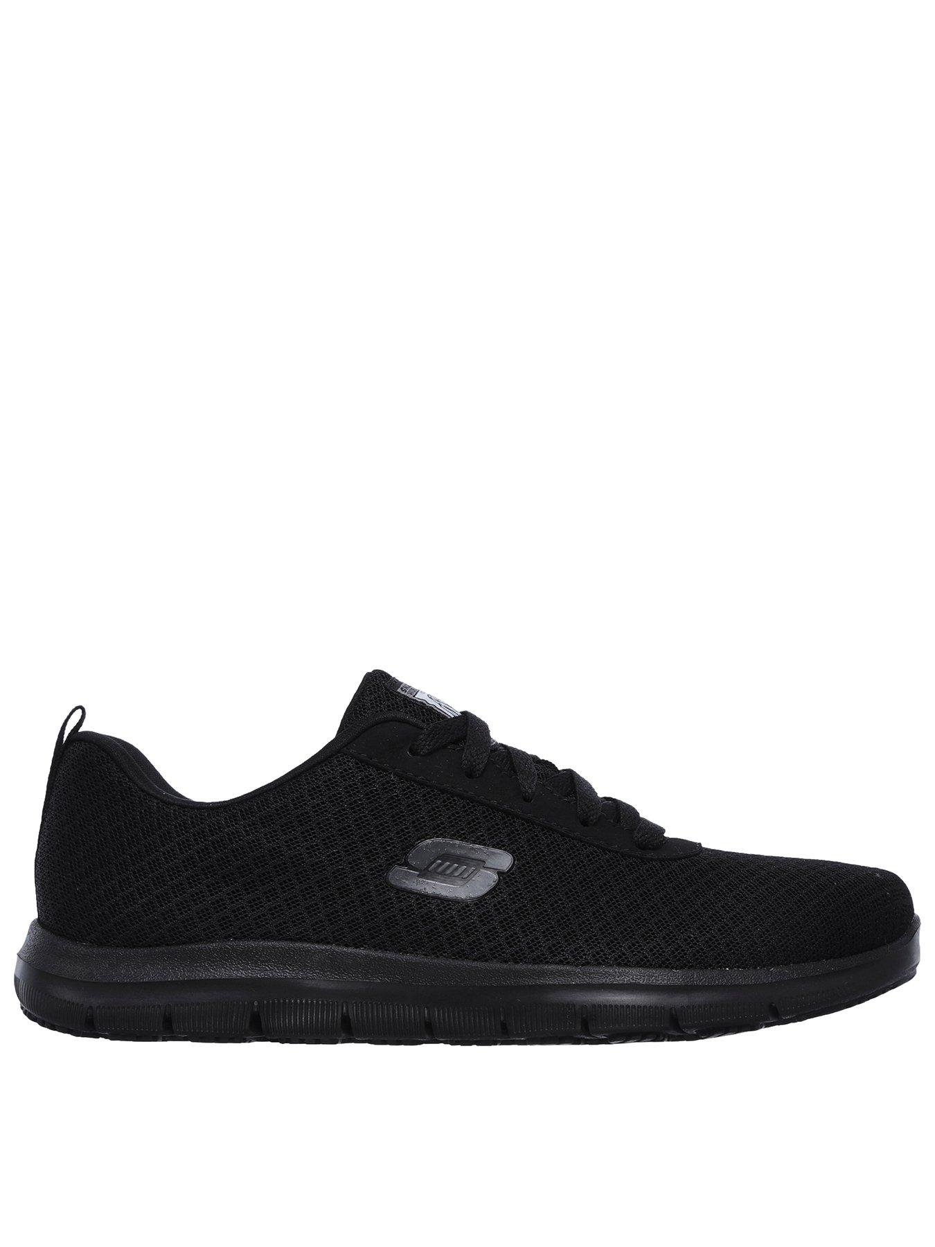Skechers Ghenter Bronaugh Slip Resitant Workwear Trainer - Black Mesh