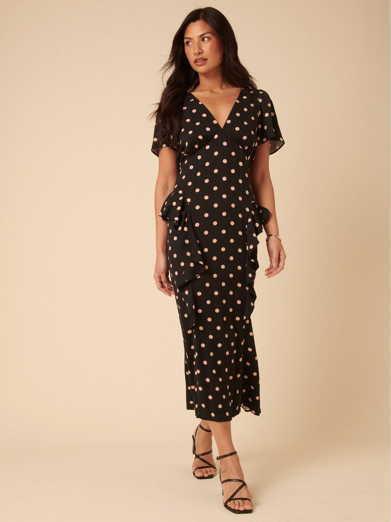 Nobodys Child Lyndsey Midi Dress Spot - Black