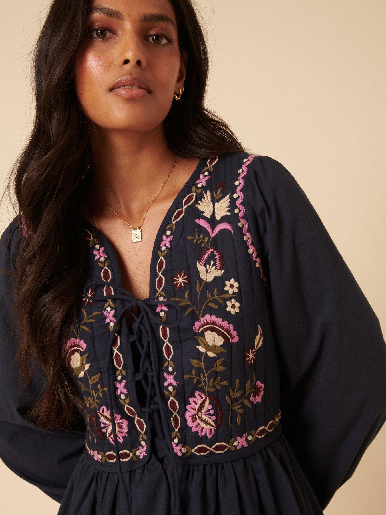 Image 5 of 5 of Nobodys Child Monroe Mini Dress Plain - Blue