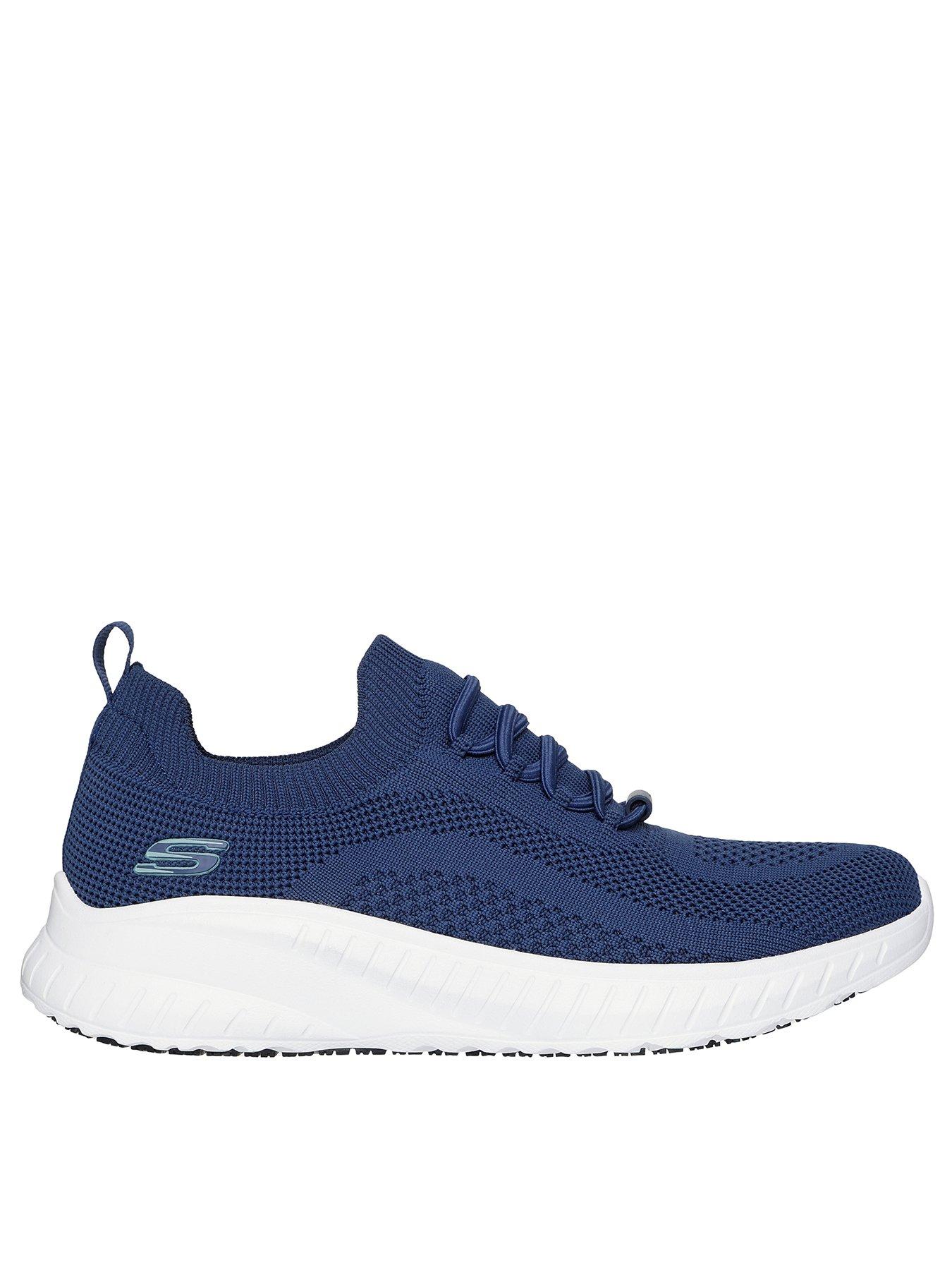Image 1 of 2 of Skechers Squad Chaos Slip On Slip Resistant Knit Bungee Trainer - Navy
