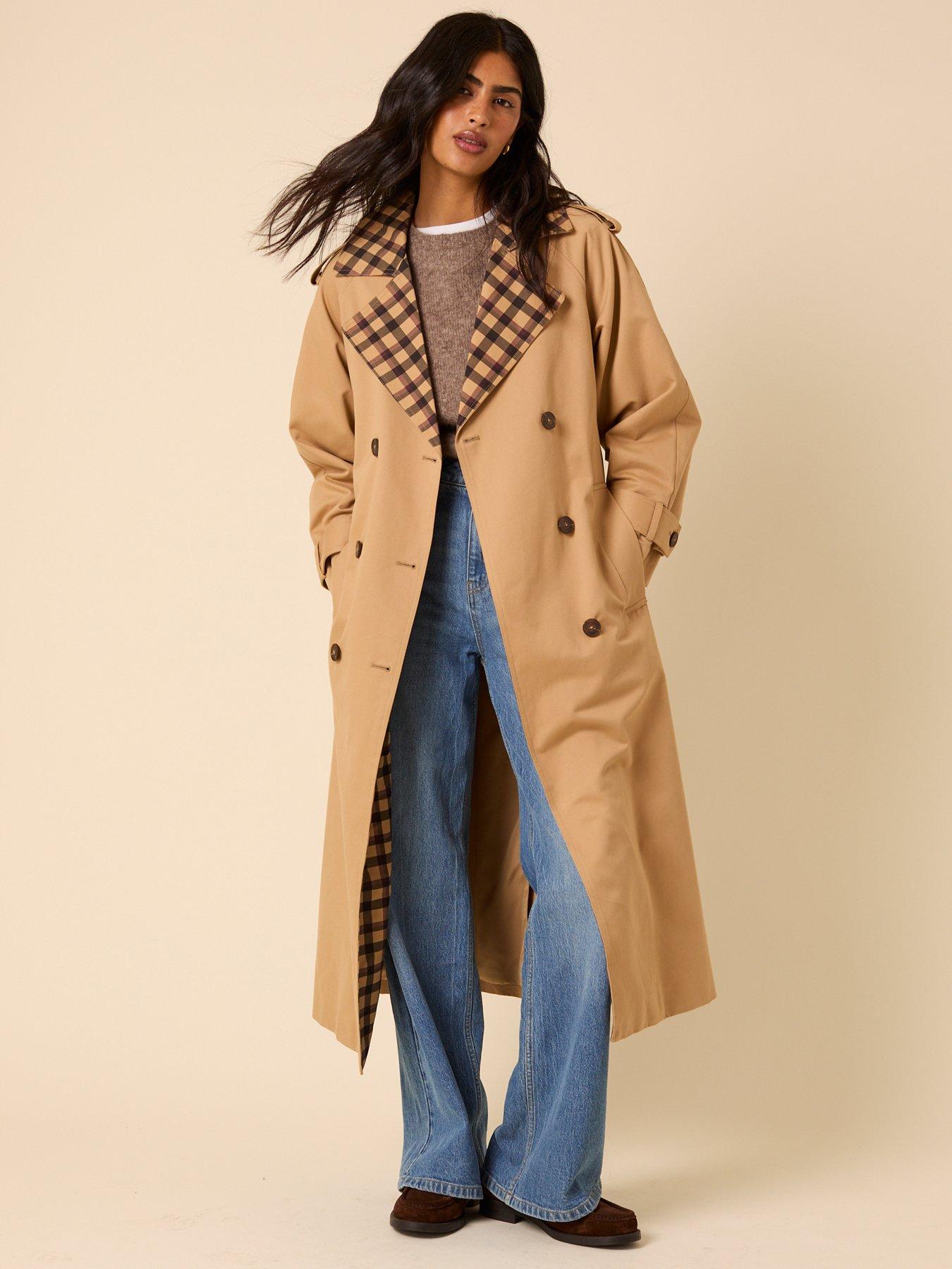 Nobodys Child Contrast Okasan Trench Coat - Brown | Very Ireland
