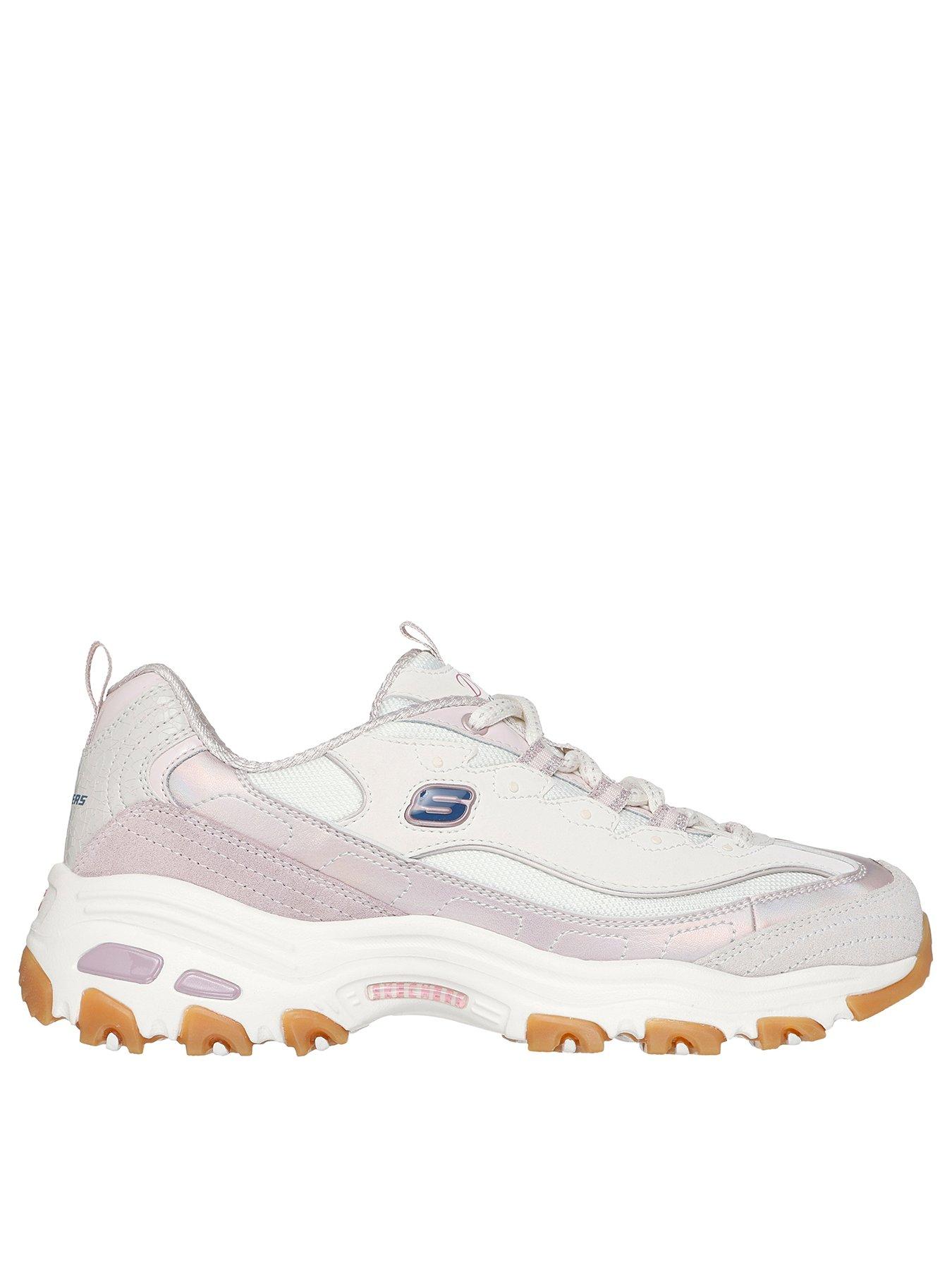 Skechers D'Lites Hiker Leather Trainer - Pink