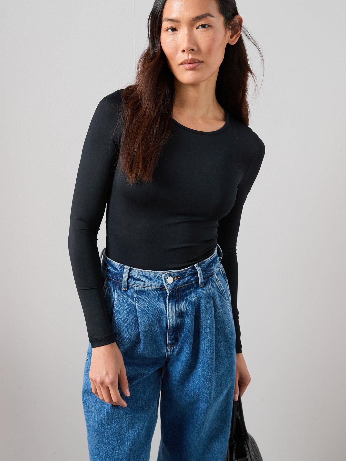Image 5 of 7 of The Very Collection Soft Touch Long Sleeve Top - Black
