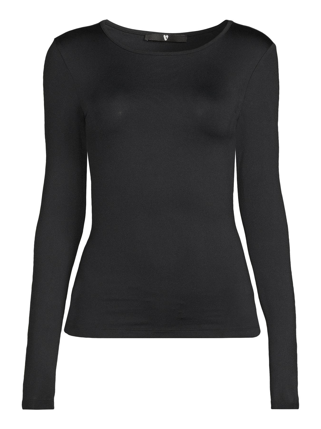 Image 7 of 7 of The Very Collection Soft Touch Long Sleeve Top - Black