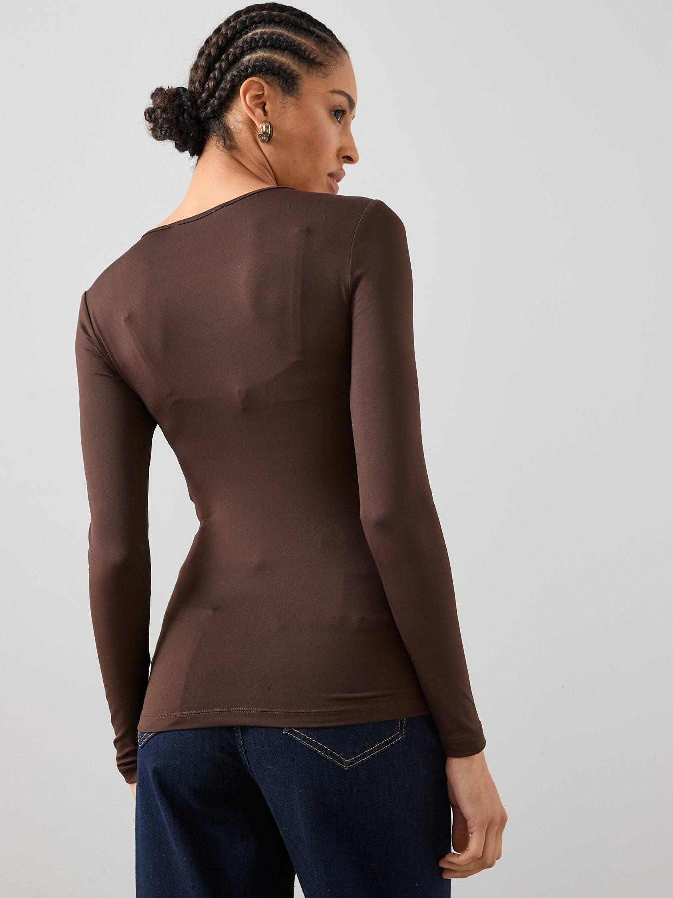 the-very-collection-soft-touch-long-sleeve-top-brownstillFront