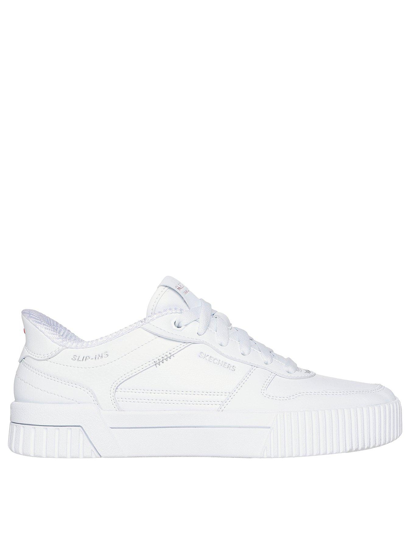 Skechers Jade Put In Neutral Duraleather Lace-up Slip-ins Trainer - White
