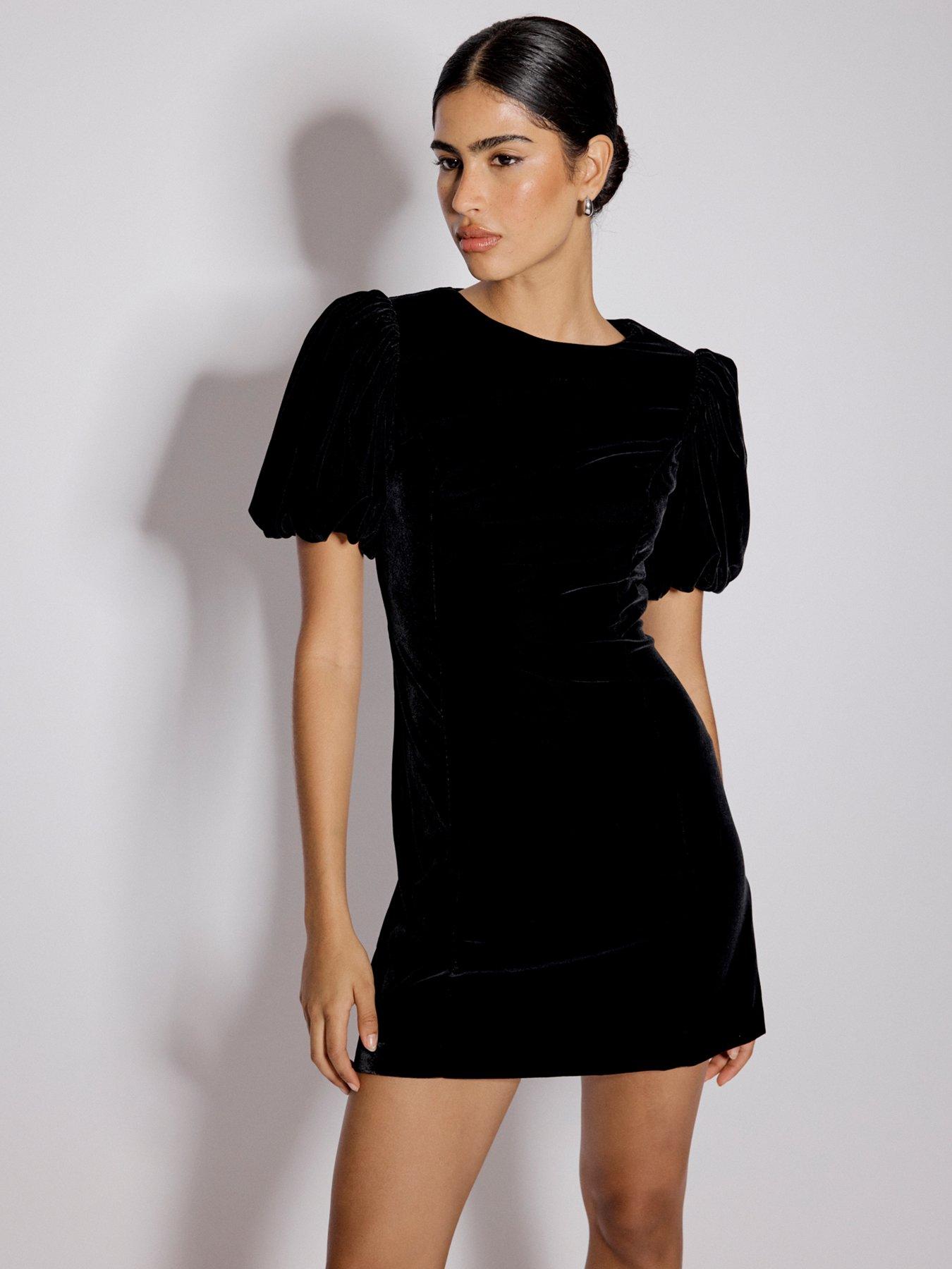Nobodys Child Boston Velvet Mini Dress Plain - Black