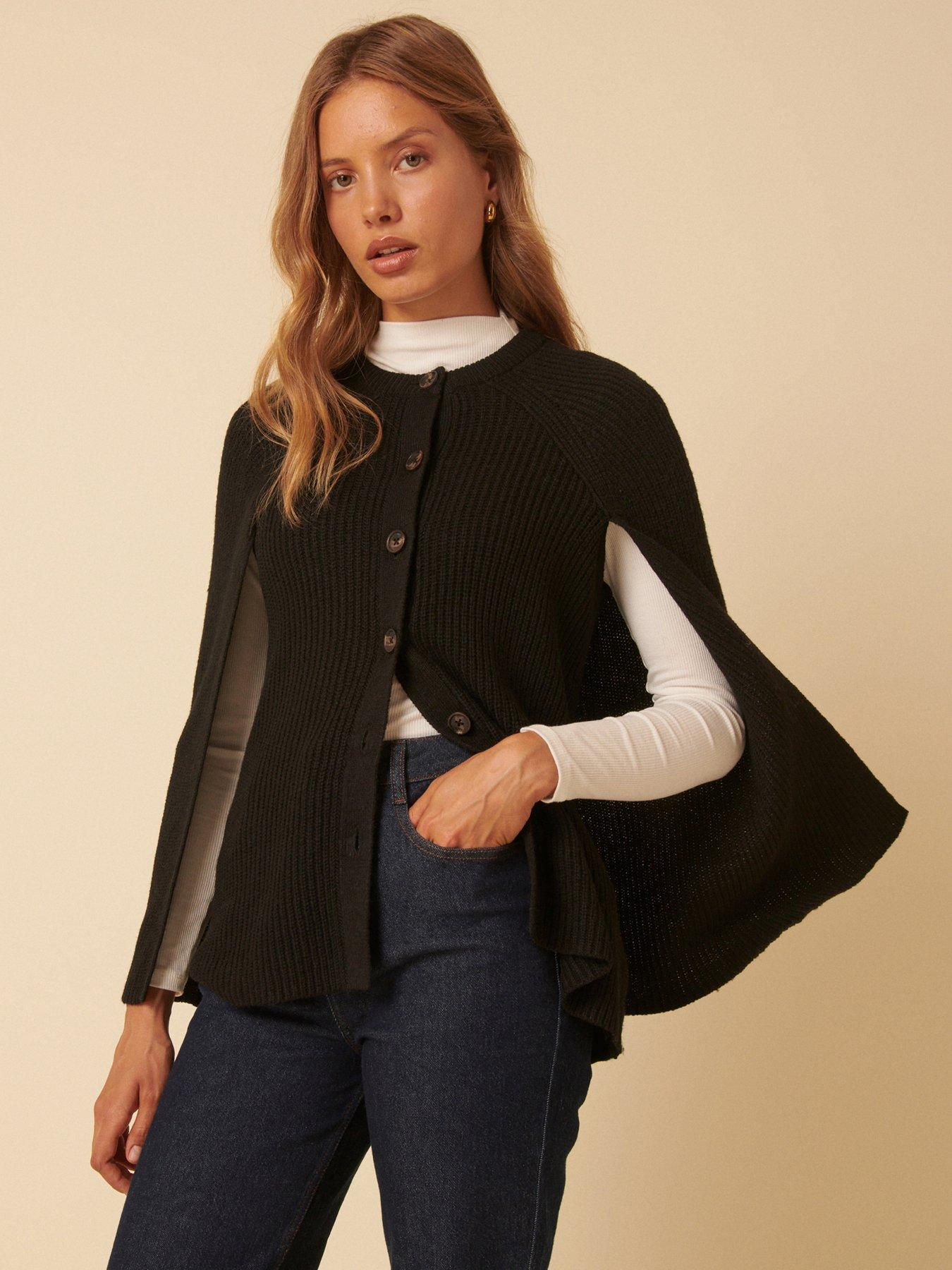 Image 1 of 5 of Nobodys Child Cape Button Down Cardigan - Black