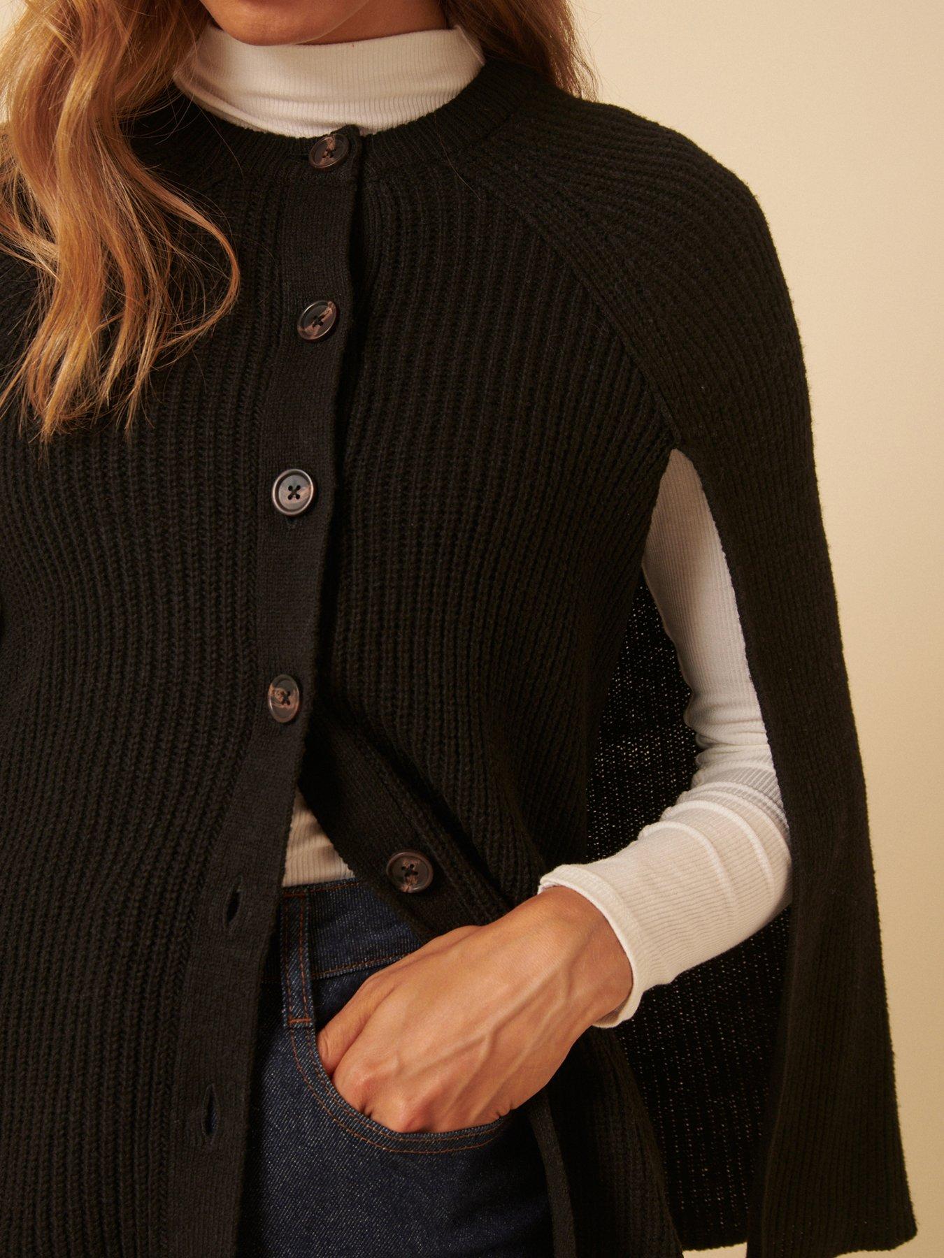 Image 3 of 5 of Nobodys Child Cape Button Down Cardigan - Black