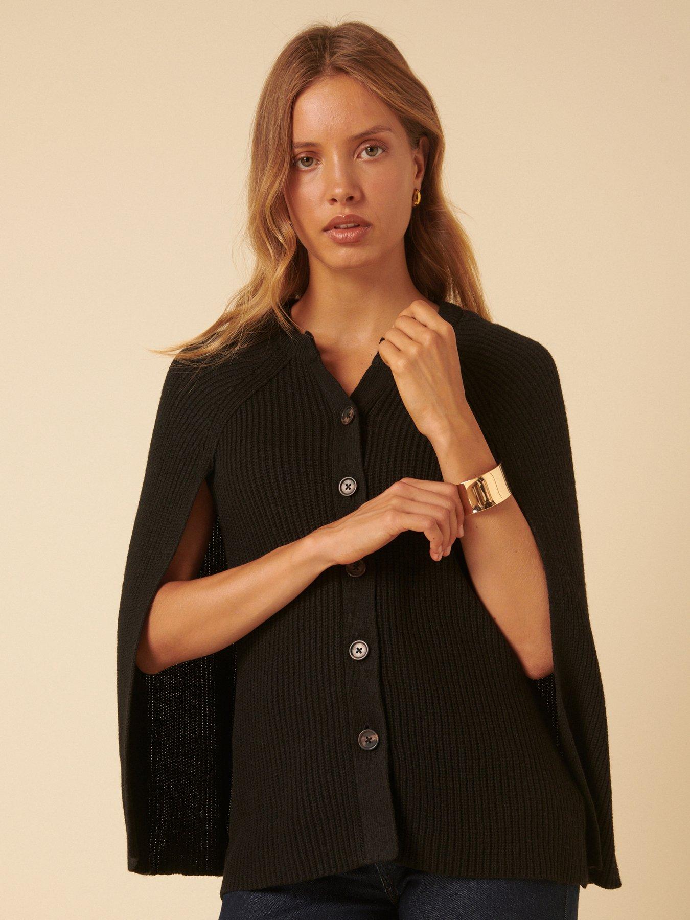 Image 5 of 5 of Nobodys Child Cape Button Down Cardigan - Black