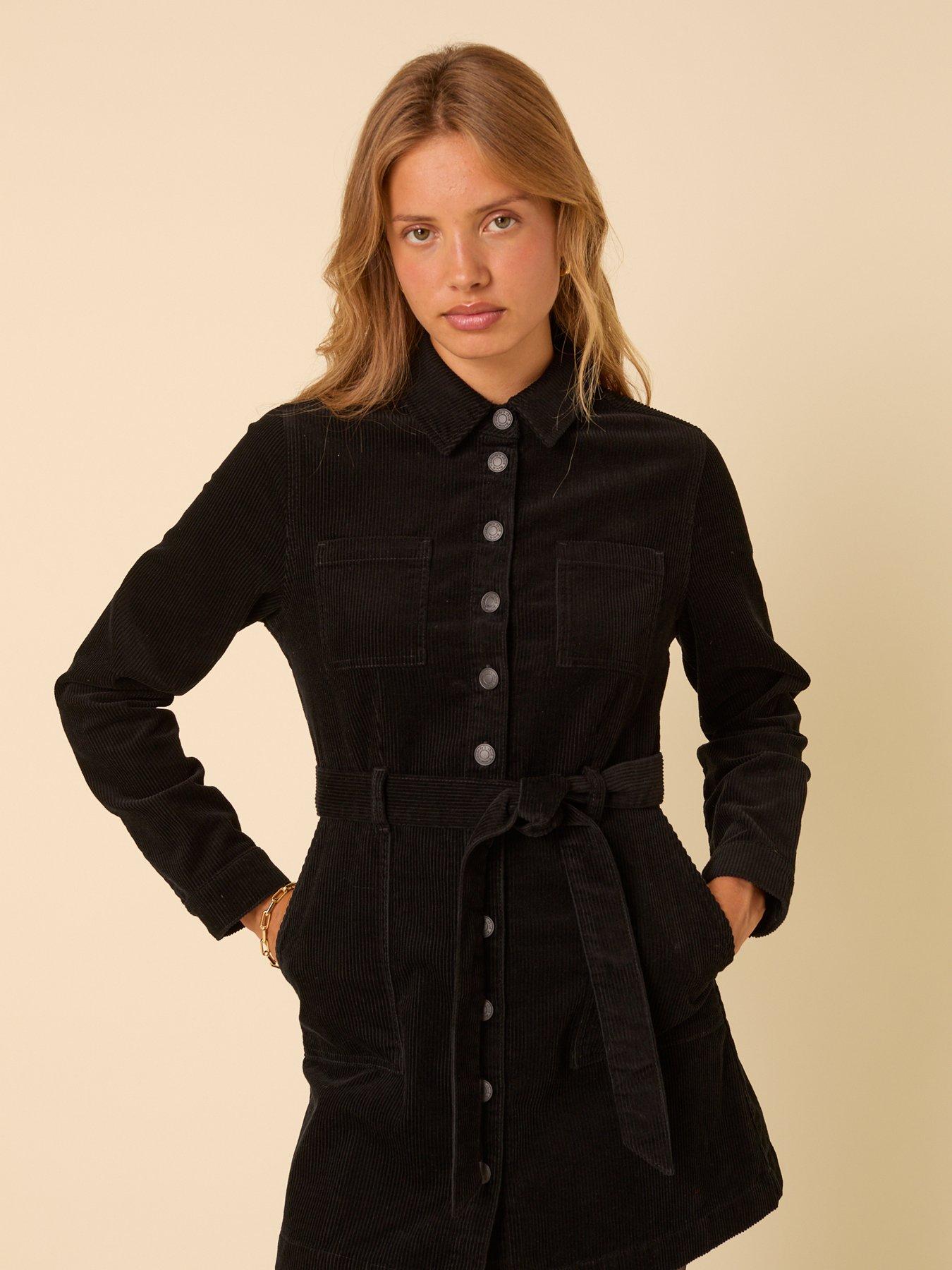 Nobodys Child Finchley Mini Shirt Cord Dress Plain - Black