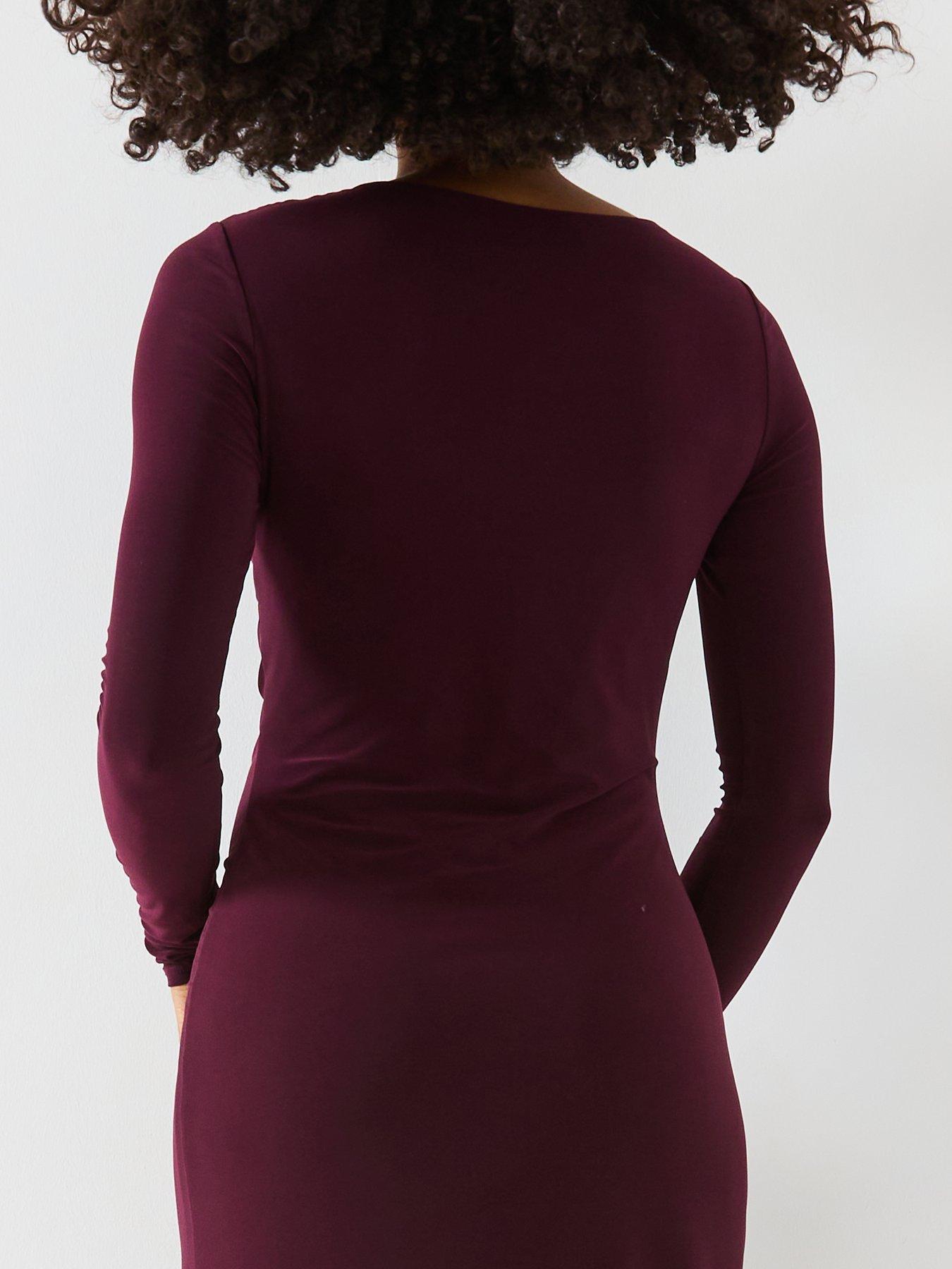 v-by-very-long-sleeve-draped-asymmetric-maxi-dressnbspwith-gold-teardrop-trims-reddetail