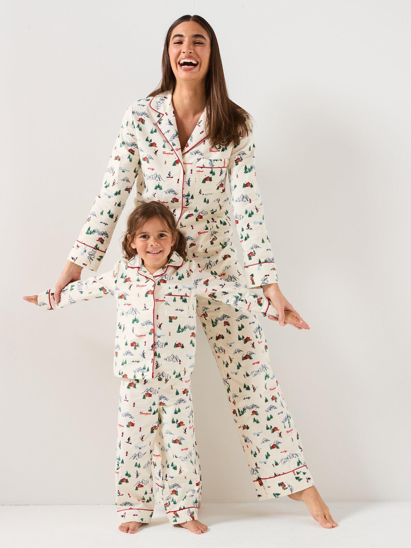 Michelle Keegan Kids Unisex Ski Print Family PJs - White