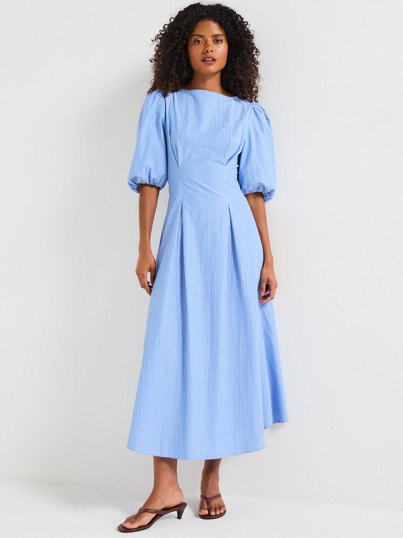 v-by-very-stripe-puff-sleeve-midaxi-dress-print
