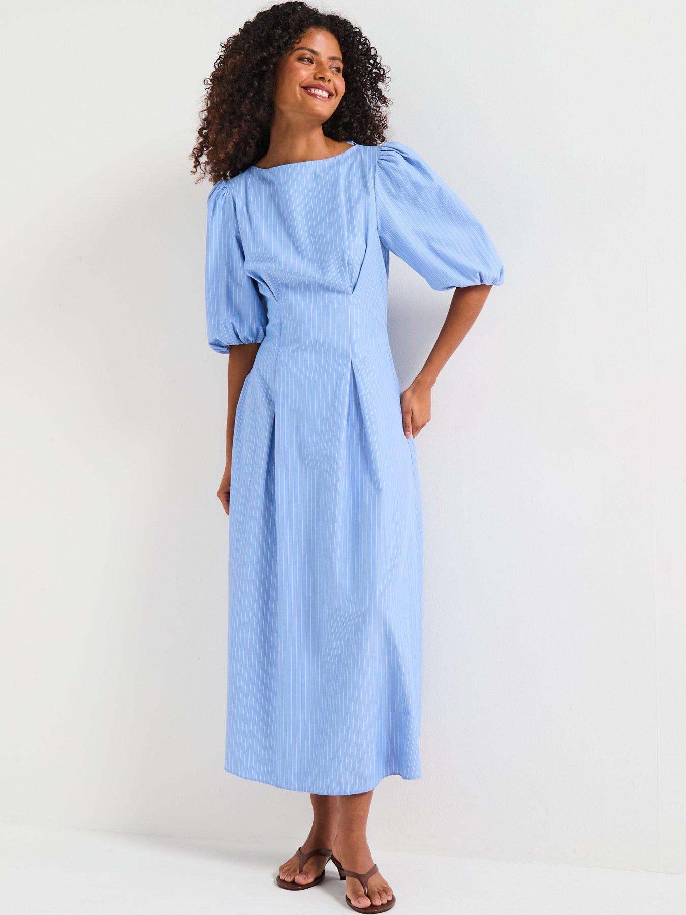 v-by-very-stripe-puff-sleeve-midaxi-dress-printback