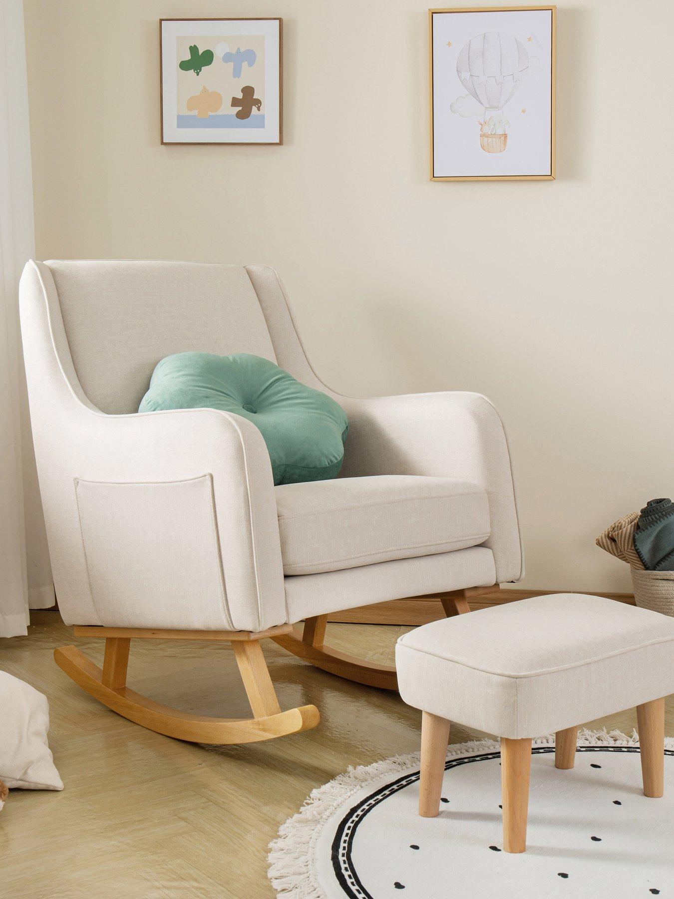 Babymore Ida Nursing Chair with Stool - Ivory