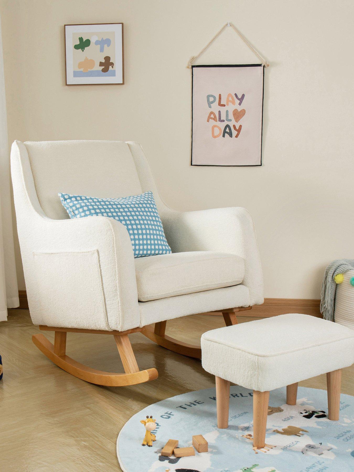 Babymore Ida Nursing Chair with Stool - Bouclé