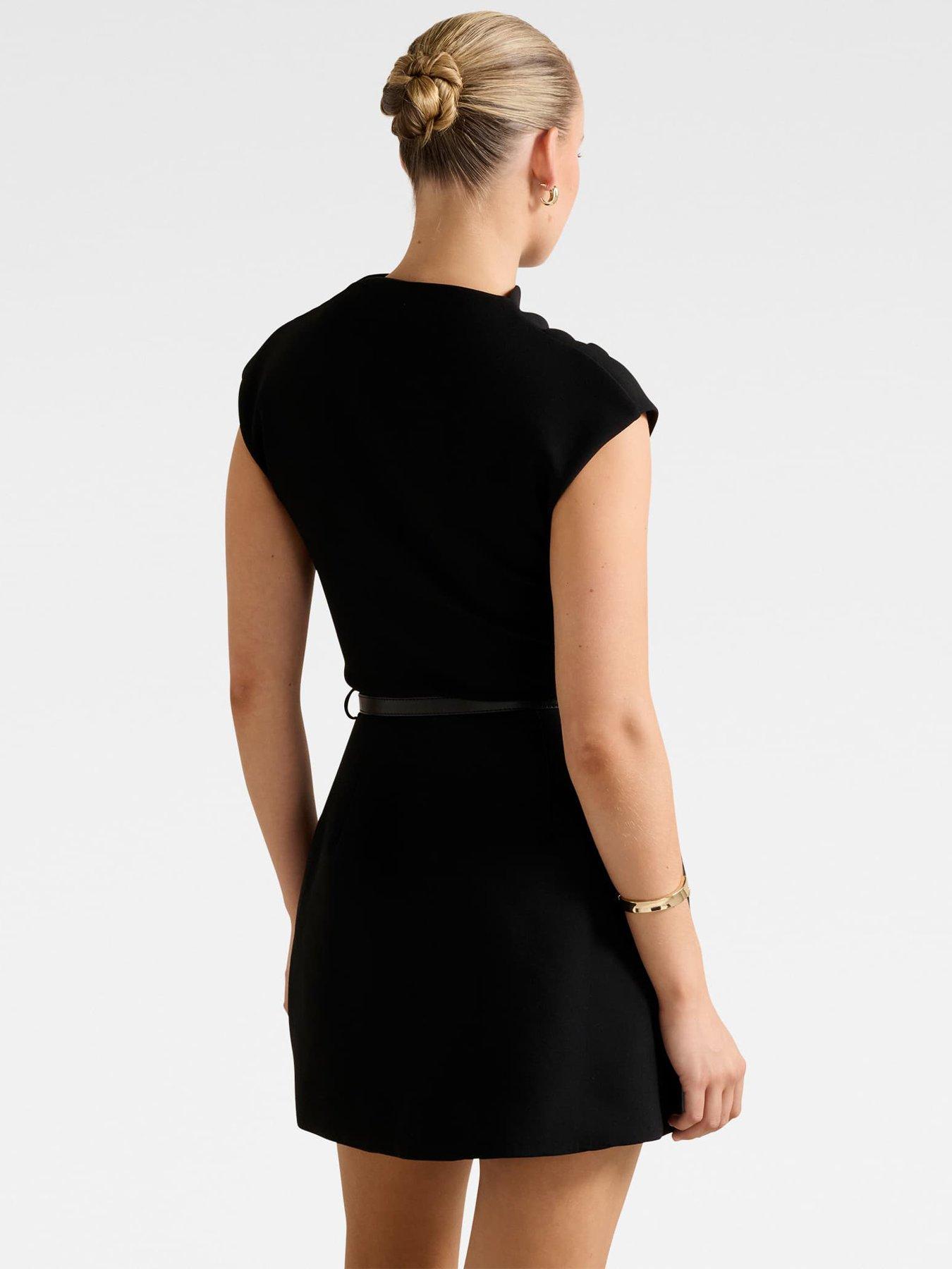 Image 2 of 6 of Forever New Josephine 2-In-1 Mini Dress - Black