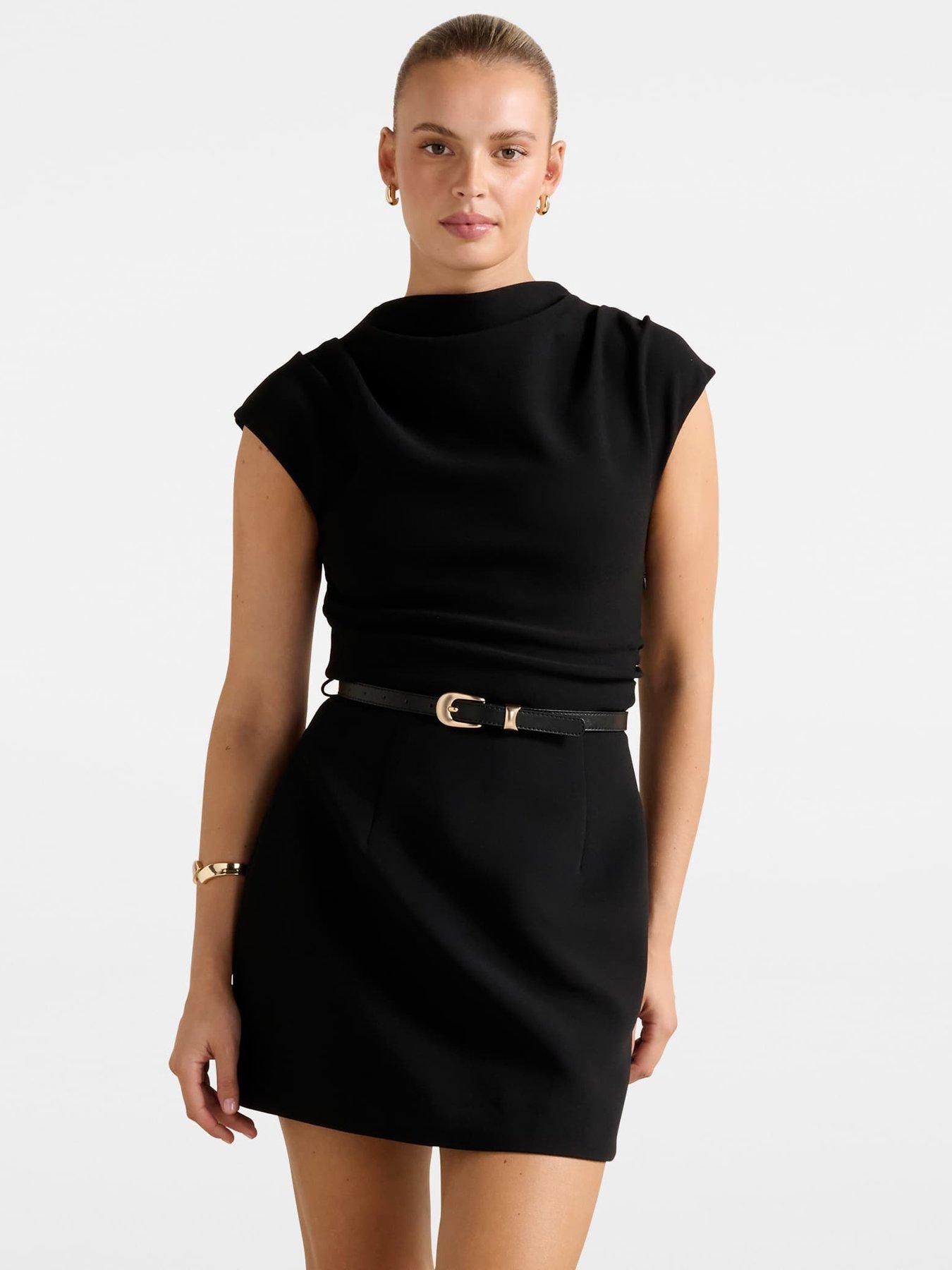 Image 4 of 6 of Forever New Josephine 2-In-1 Mini Dress - Black