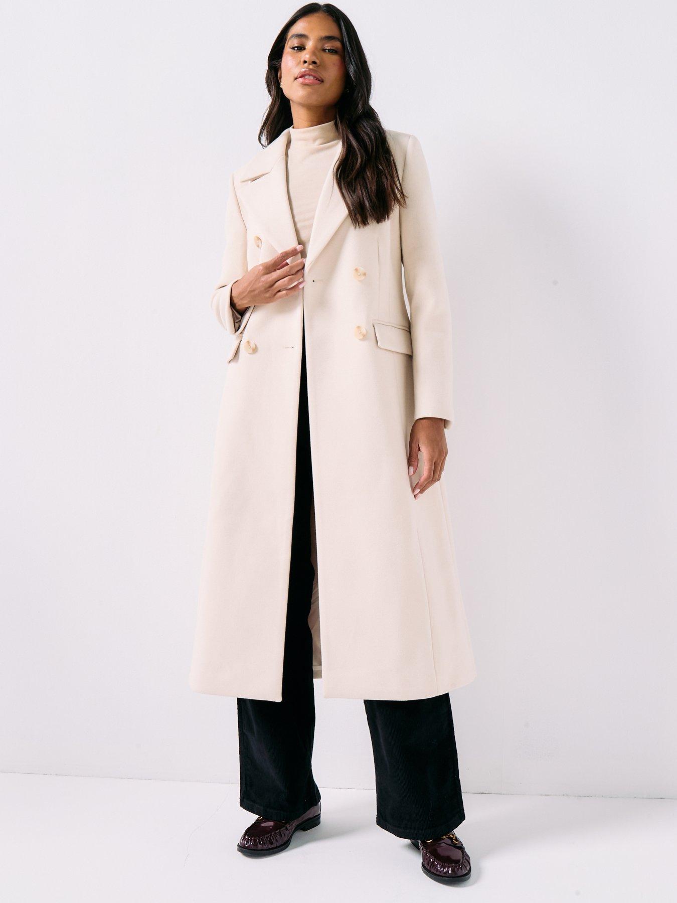 Forever New Hannah Longline Coat - Cream