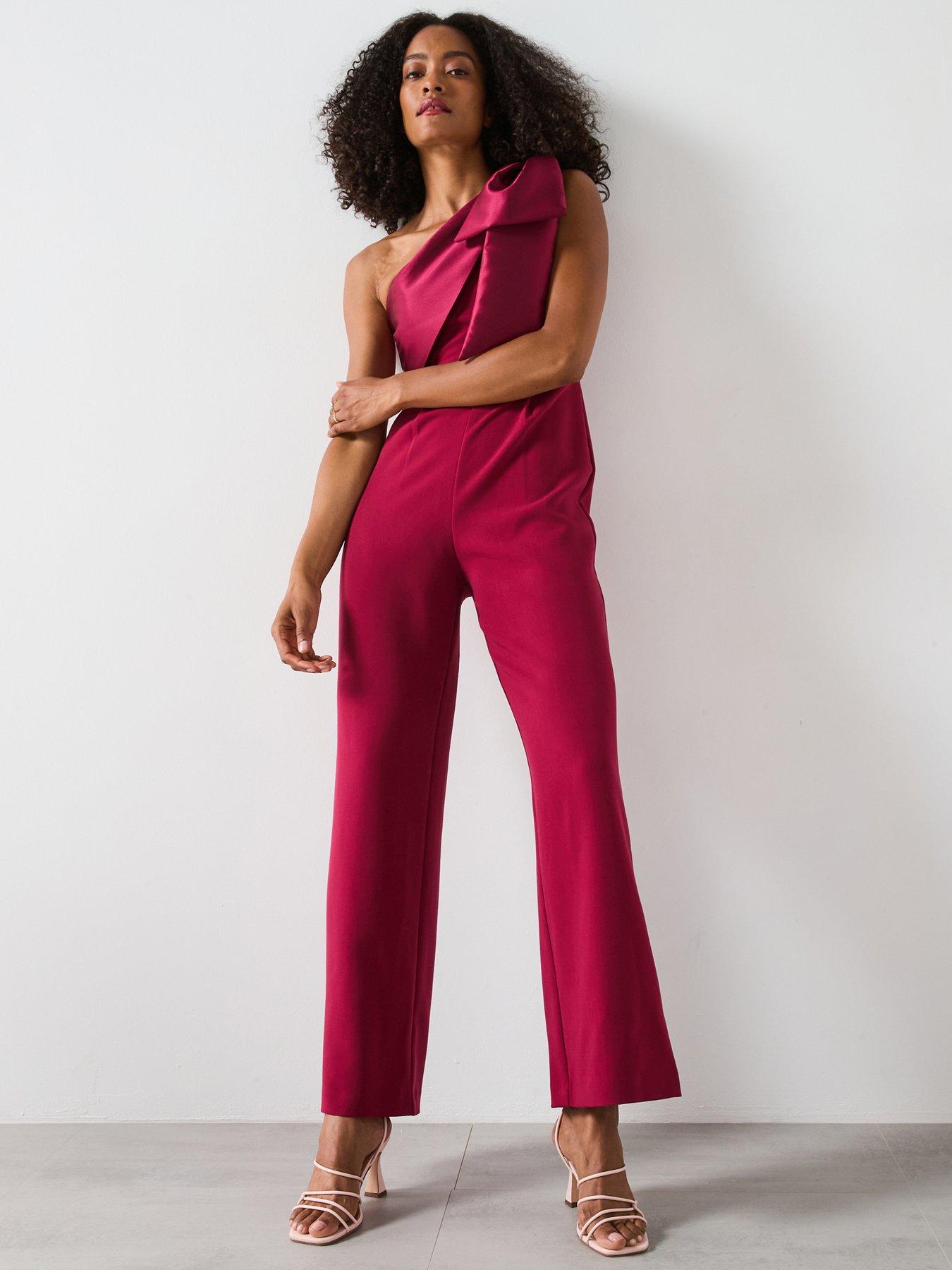 Forever New Donna Asymmetric Bow Jumpsuit Pink Very Ireland