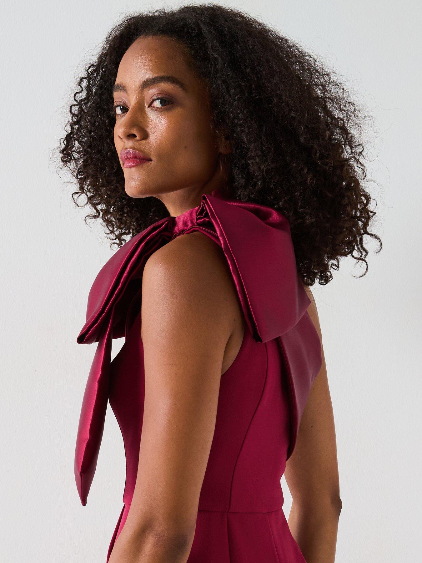 Image 6 of 6 of Forever New Donna Asymmetric Bow Jumpsuit - Pink