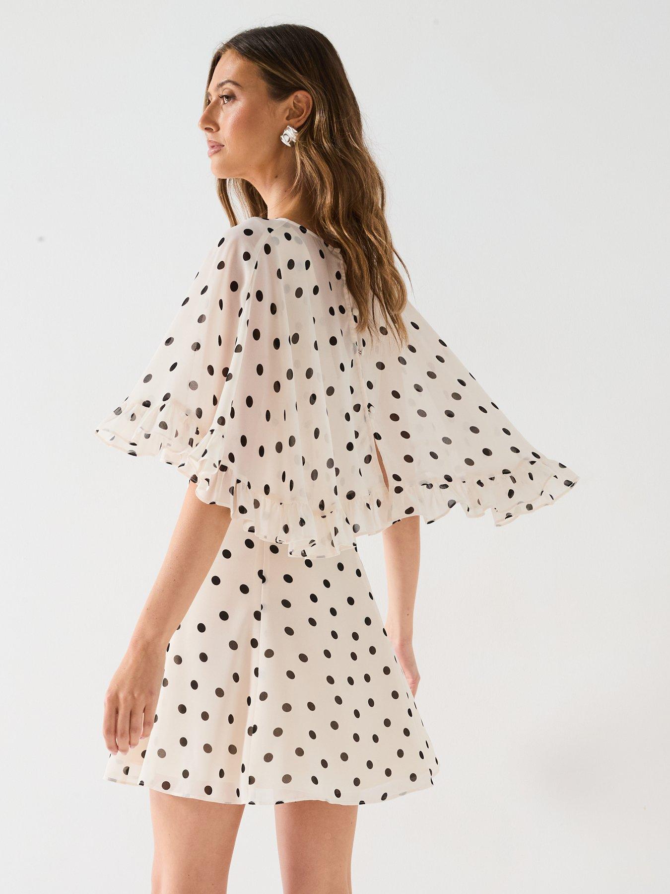 Image 2 of 6 of Forever New Salome Ruffle Cape Mini Dress - Cream