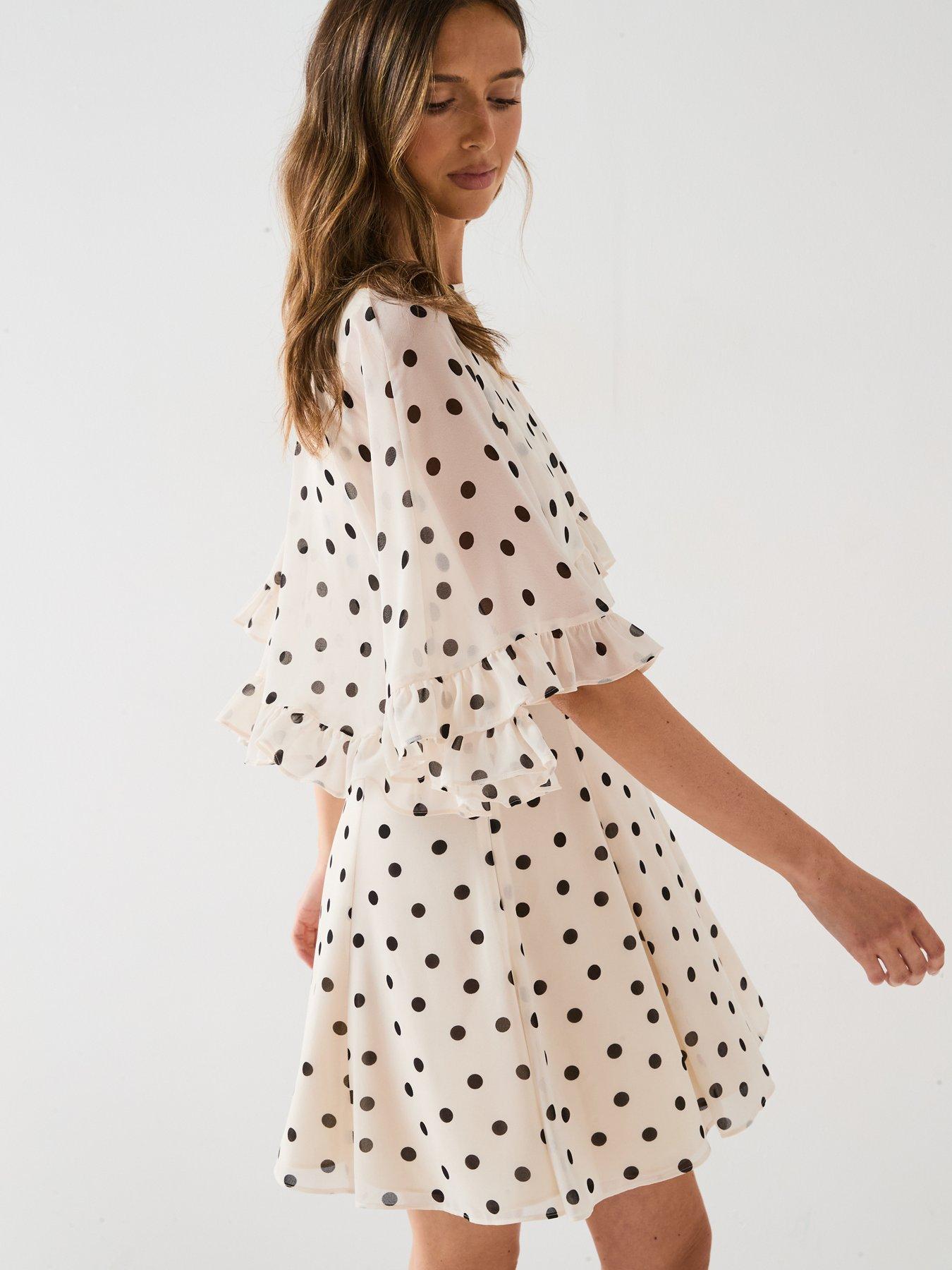 Image 5 of 6 of Forever New Salome Ruffle Cape Mini Dress - Cream