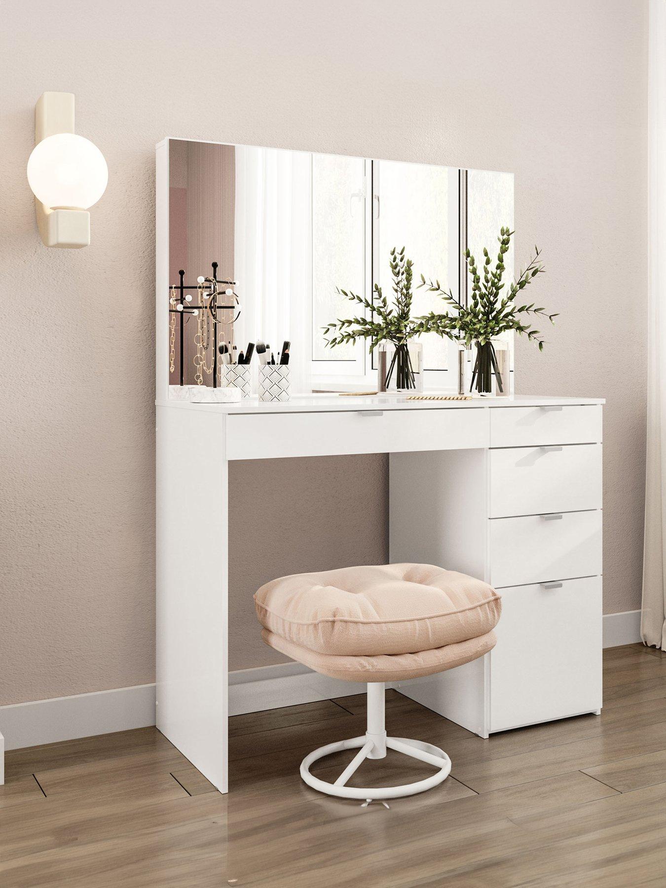 undefined Ava 5 Drawer Dressing Table - White