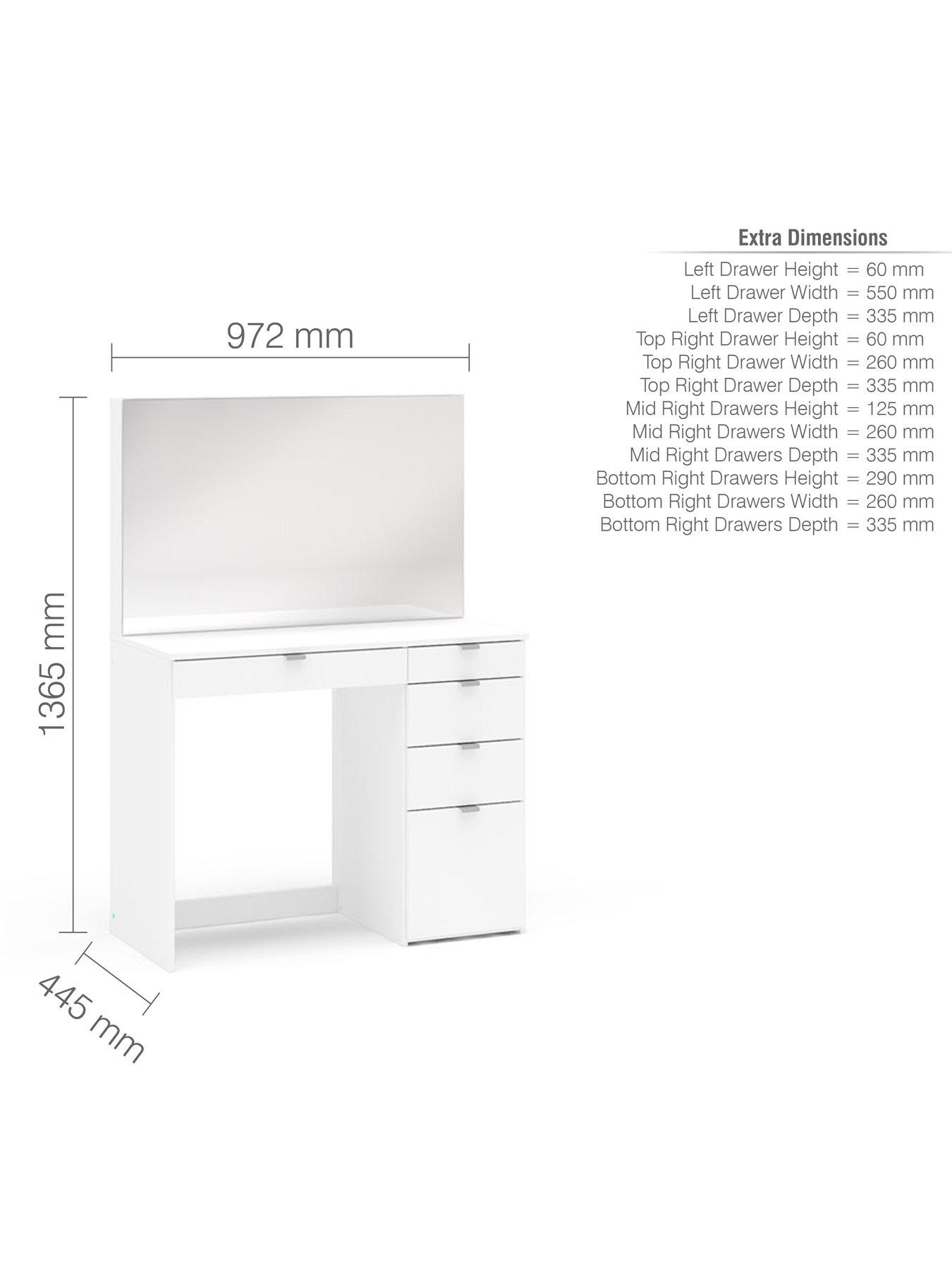 birlea-ava-5-drawer-dressing-table-whitedetail