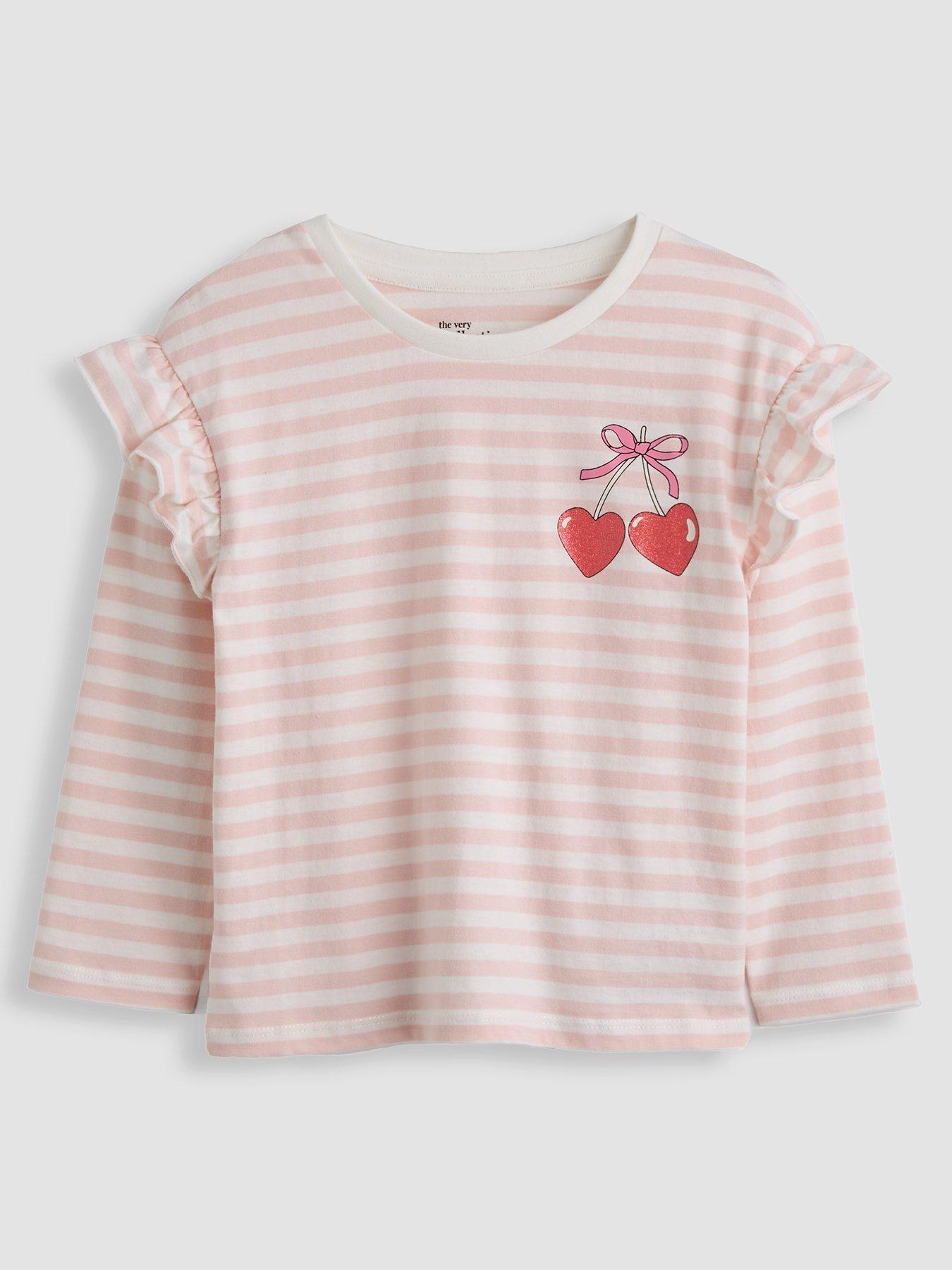 Image 2 of 5 of The Very Collection Girls 3 Pack Long Sleeve T-Shirts (9 months - 7 years) - Multi
