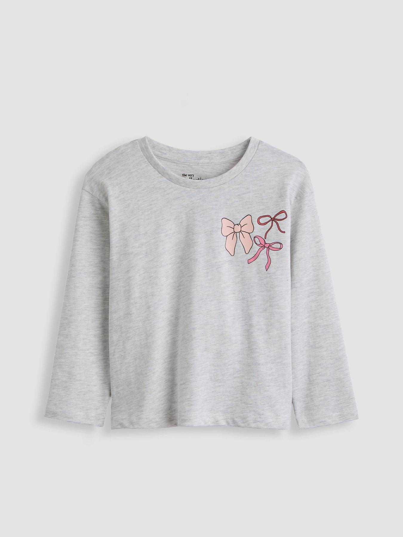 Image 4 of 5 of The Very Collection Girls 3 Pack Long Sleeve T-Shirts (9 months - 7 years) - Multi